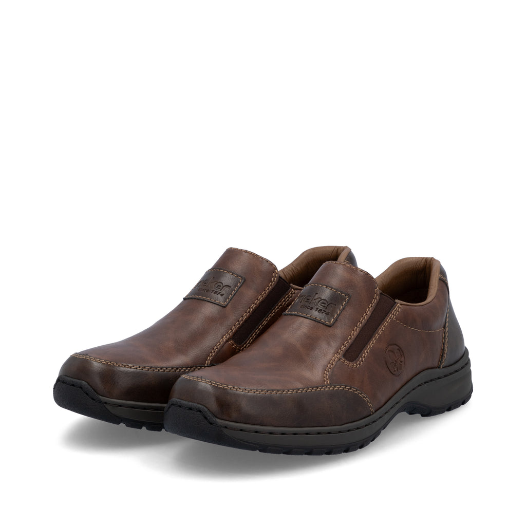 Brown Elasticated Shoes for Men | Rieker 03354-26
