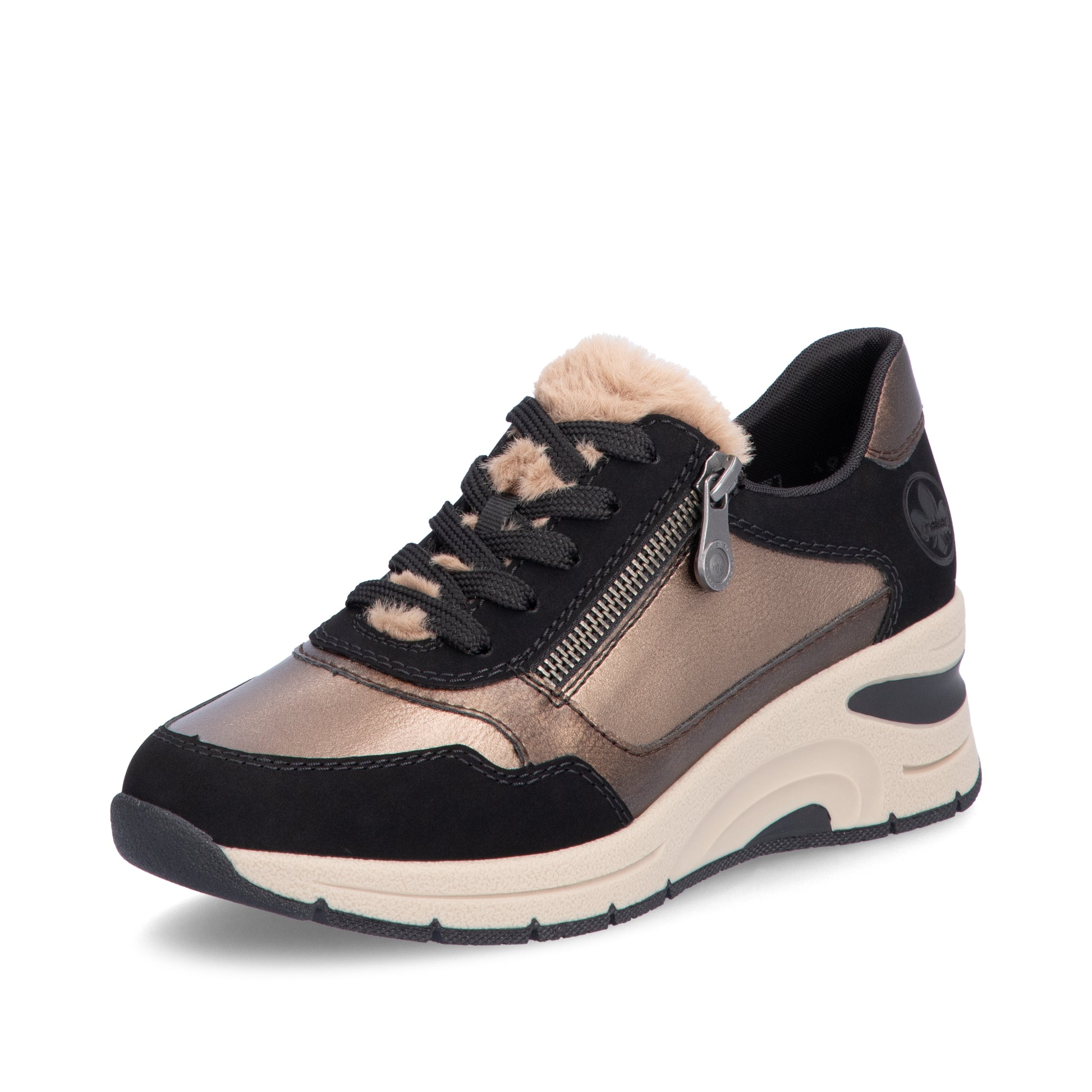 Beige Zip Shoes for Women | Rieker N9301-90