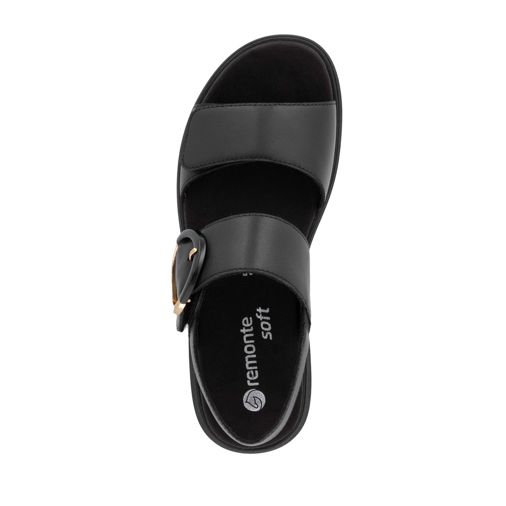 Black Hook & Loop Sandals for Women | Remonte D2K50-00
