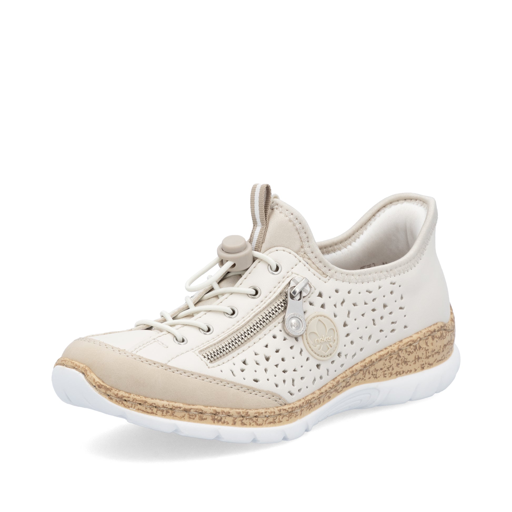 Beige Elasticated Shoes for Women | Rieker N42V3-60