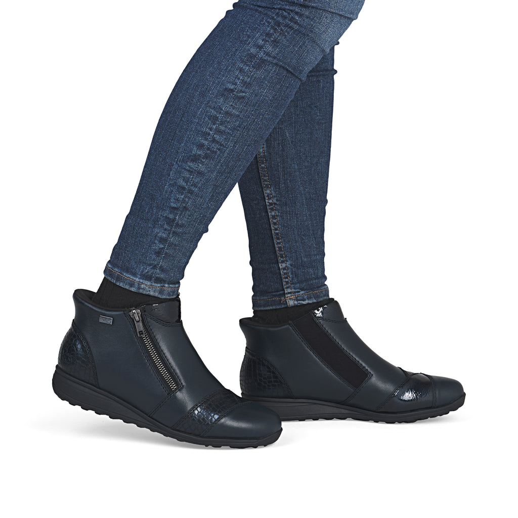 Blue Zip Boots for Women | Rieker 47254-14