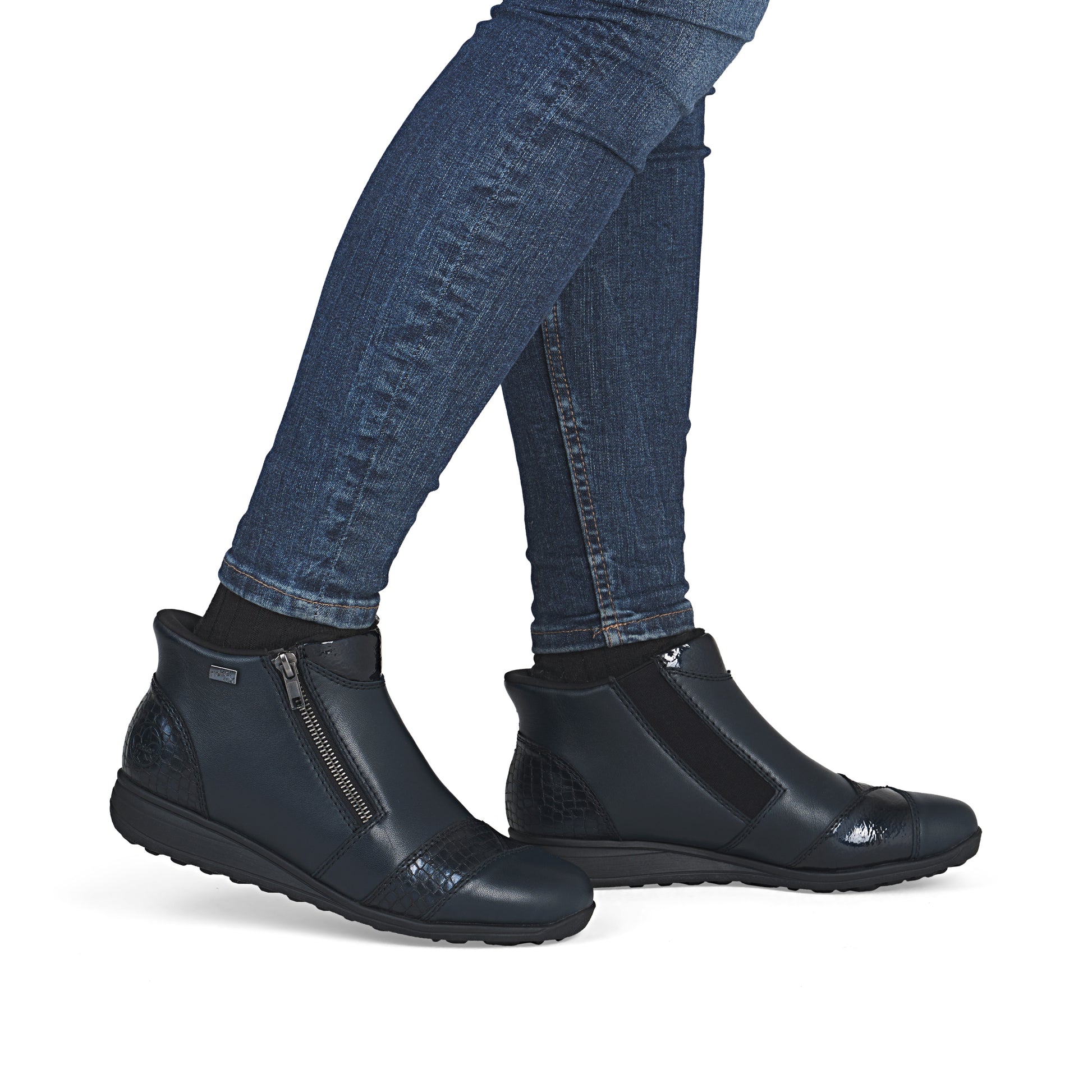 Blue Zip Boots for Women | Rieker 47254-14