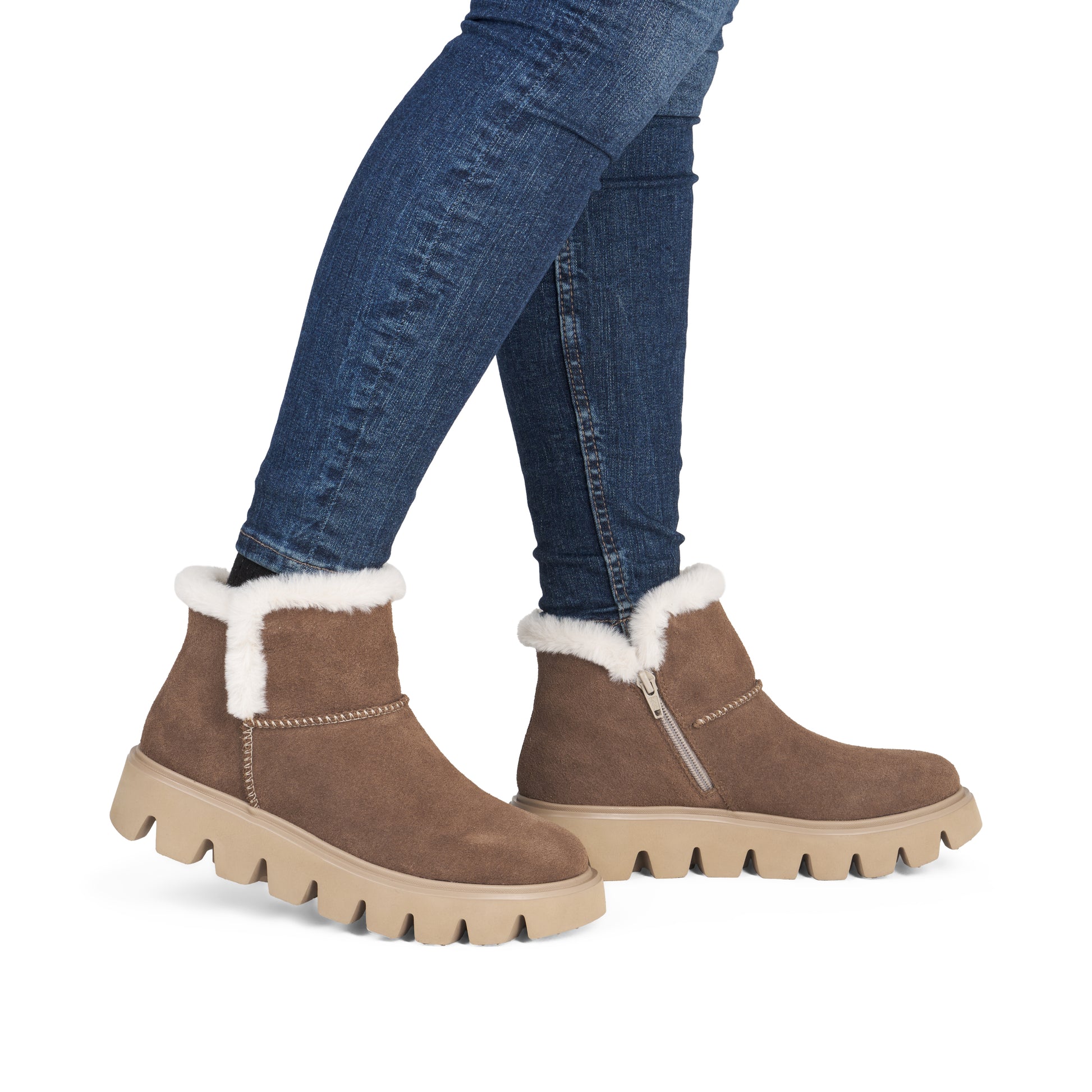Brown Zip Boots for Women | Rieker Sport W2071-20