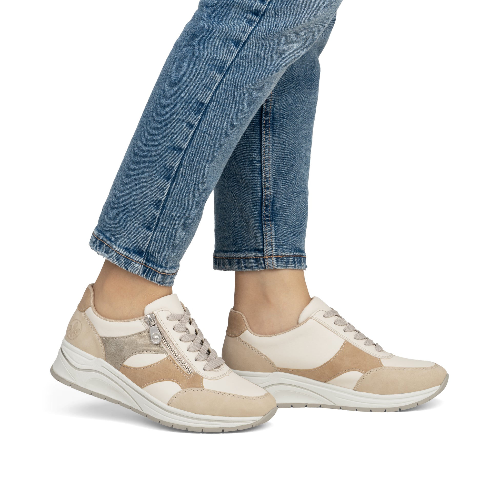 Beige Zip Shoes for Women | Rieker N9518-60
