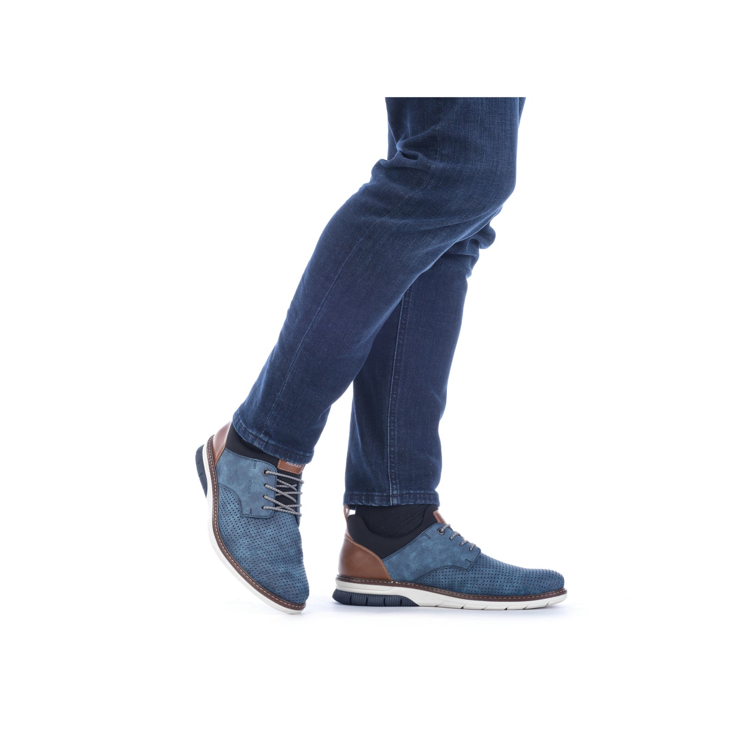 Rieker Men's Casual Lace-up Shoe - Blue | 14450-14
