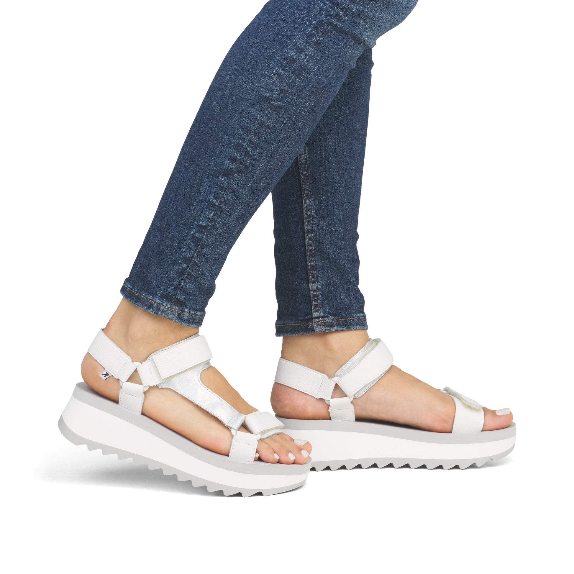 White Hook & Loop Sandals for Women | Rieker W3051-80