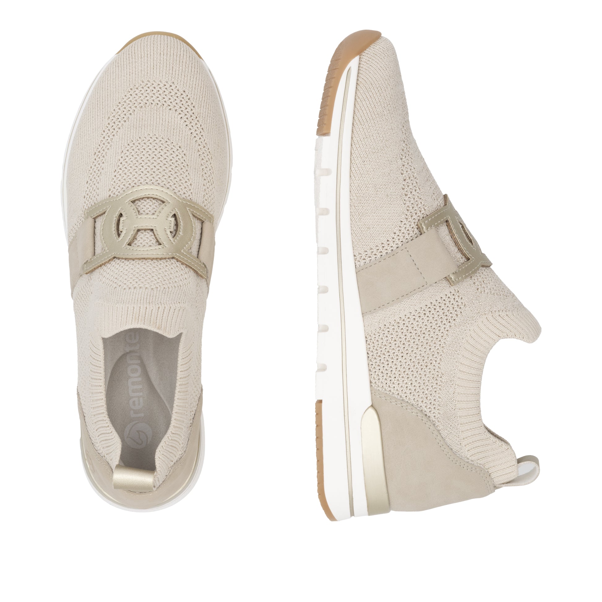 Beige Elasticated Shoes for Women | Remonte R6713-60