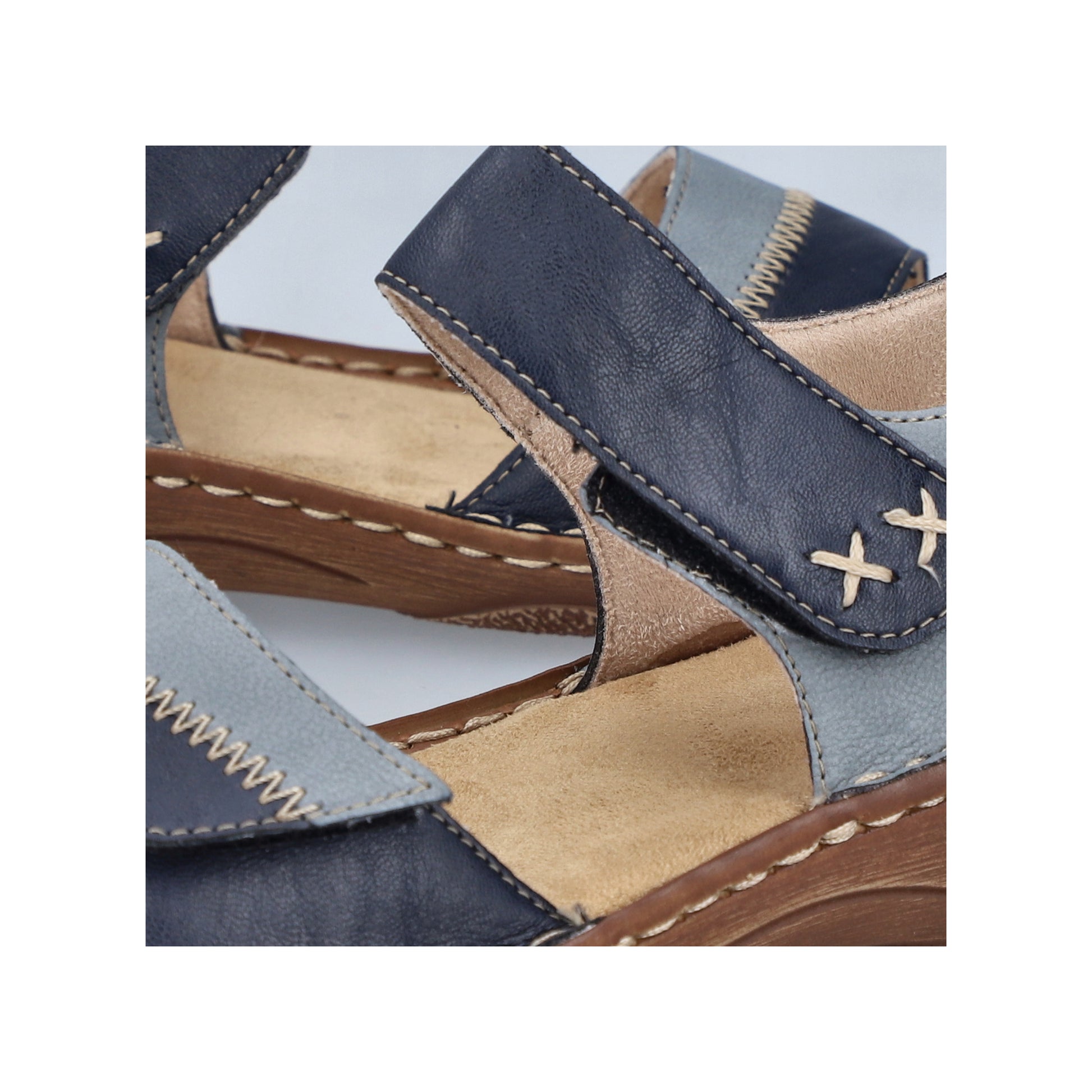 Blue Hook & Loop Sandals for Women | Rieker V2860-14