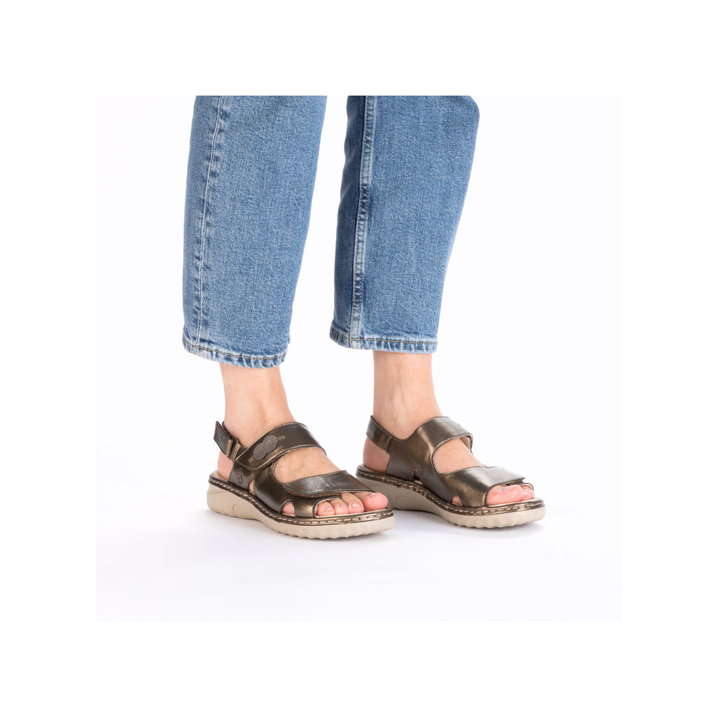 Bronze Hook & Loop Sandals for Women | Rieker 60462-90