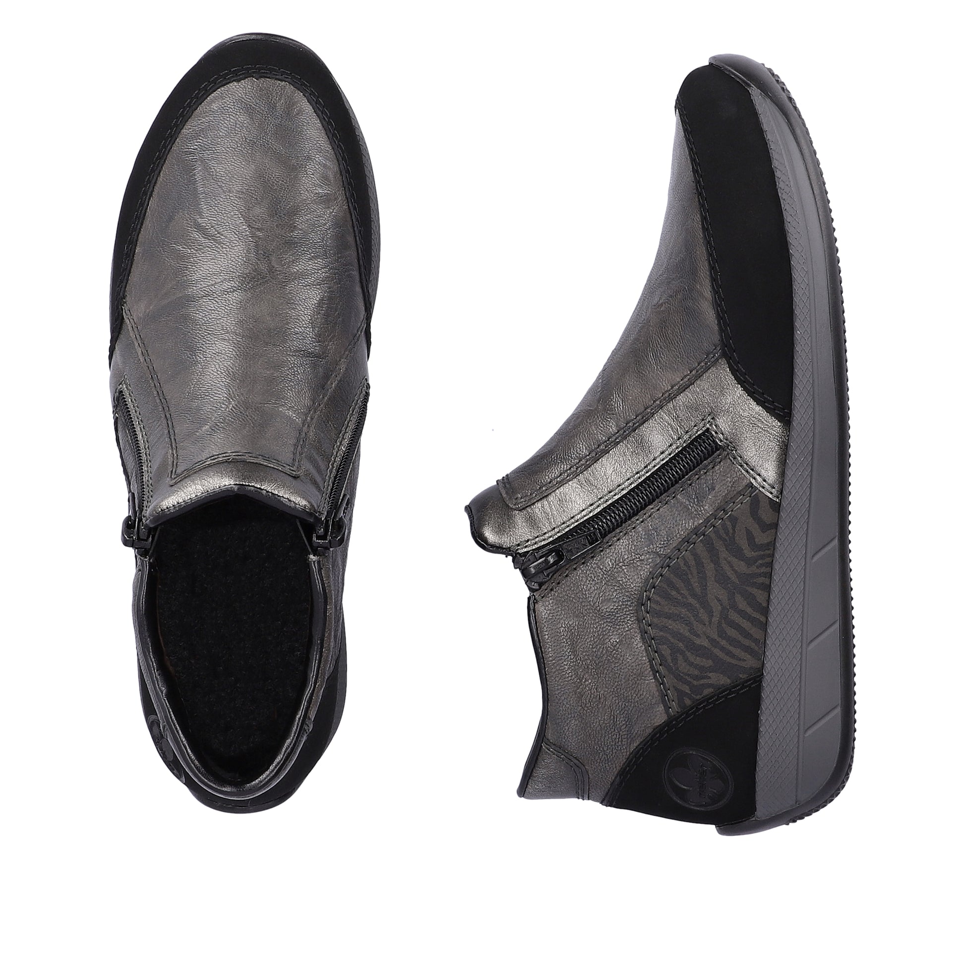 Grey Zip Boots for Women | Rieker N1152-42