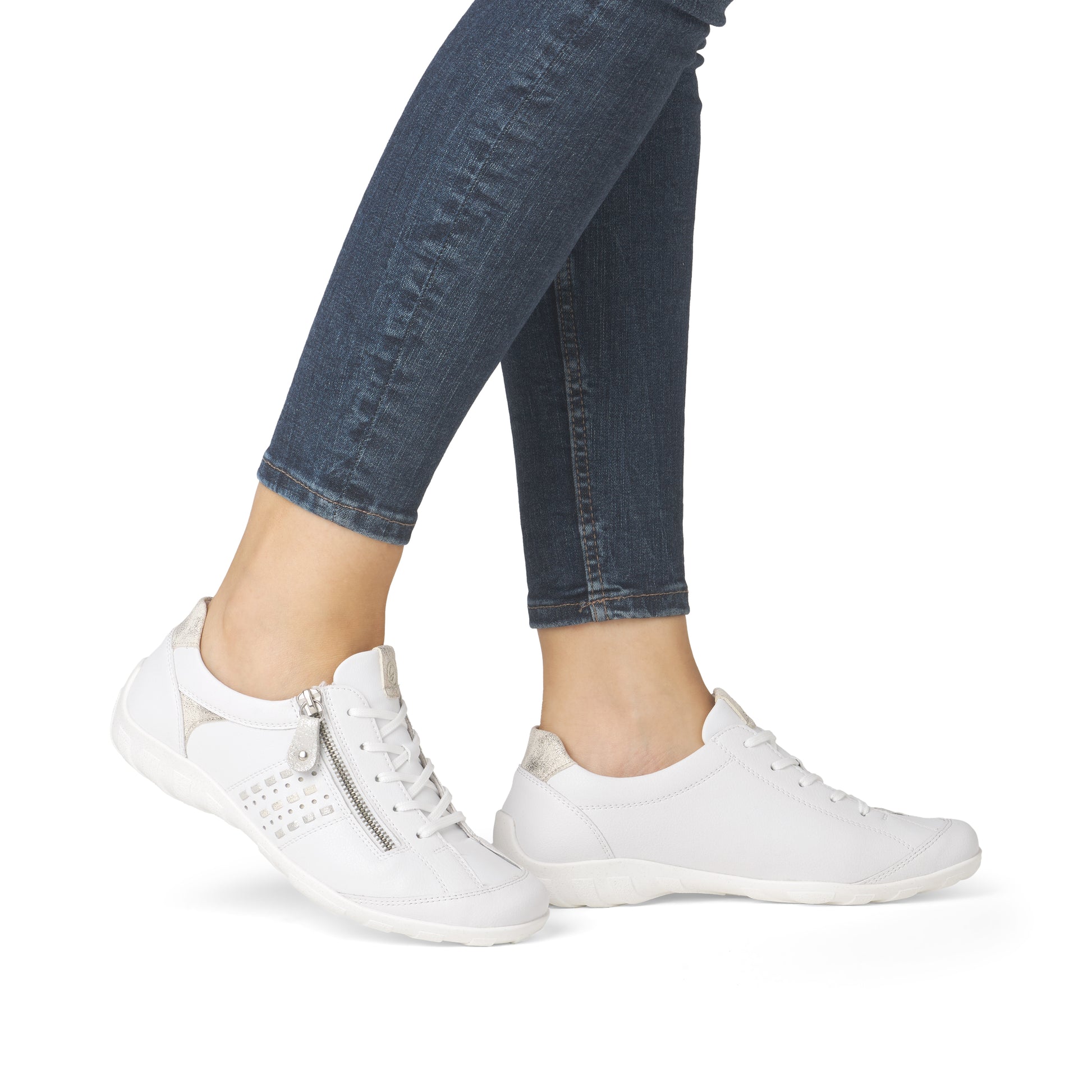 White Zip Shoes for Women | Remonte R3404-82