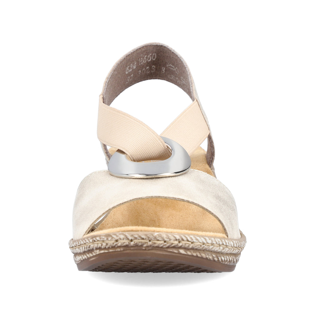 Beige Elasticated Sandals for Women | Rieker 624H6-60
