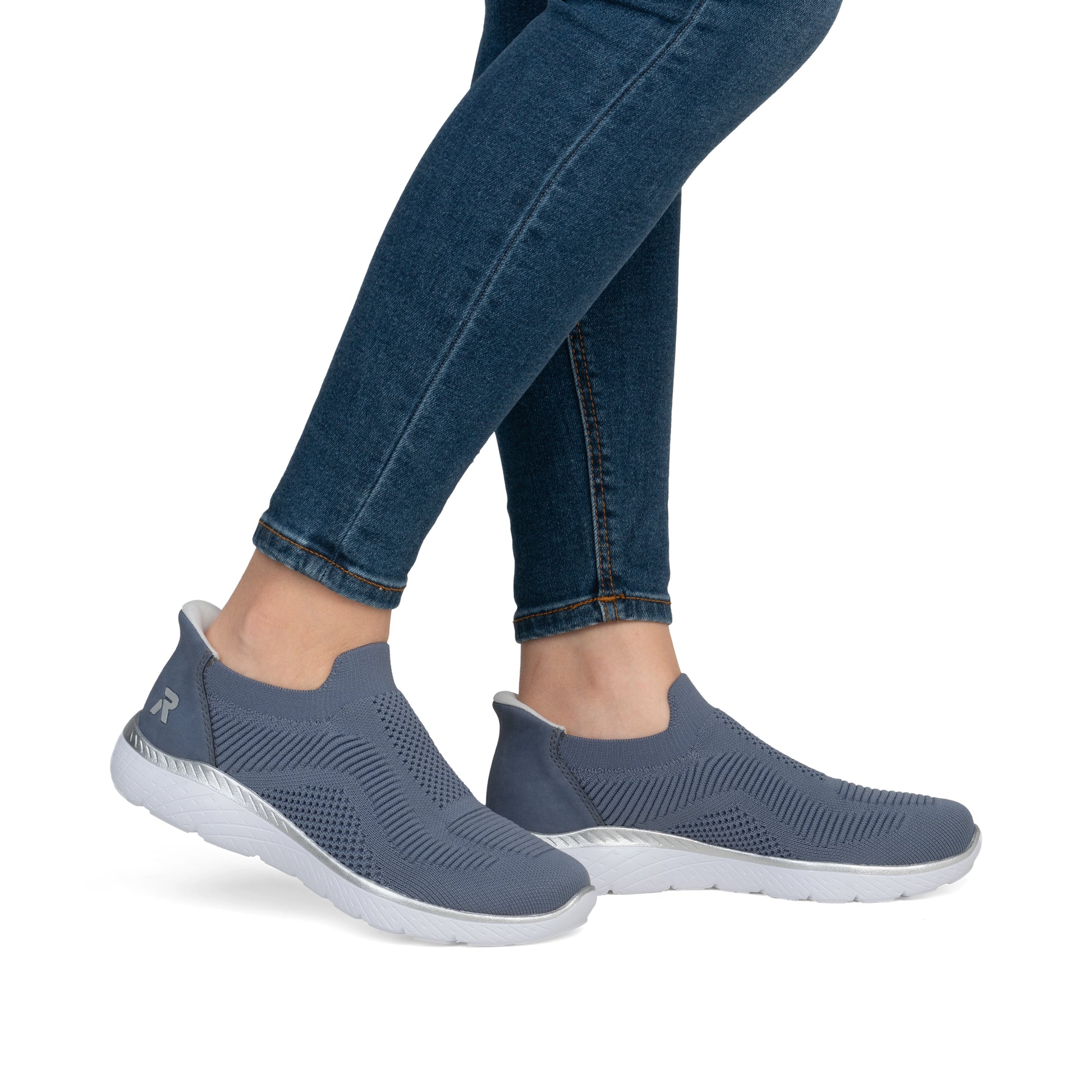 Blue Elasticated Shoes for Women | Rieker M5072-10