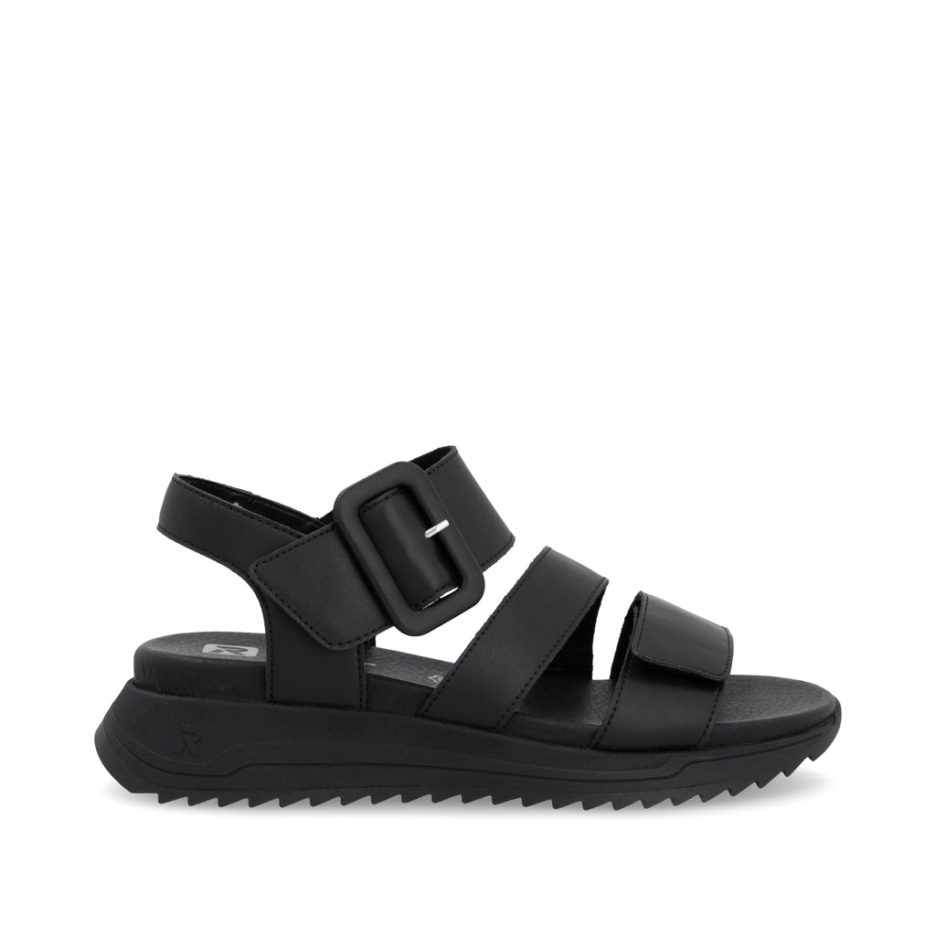 Black Hook & Loop Sandals for Women | Rieker W2950-00