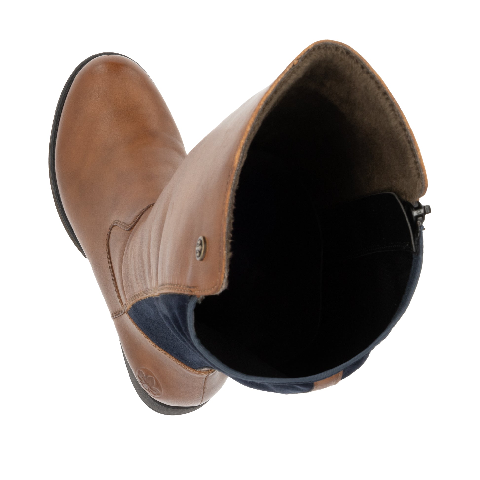 Brown Zip Boots for Women | Rieker Z9591-23