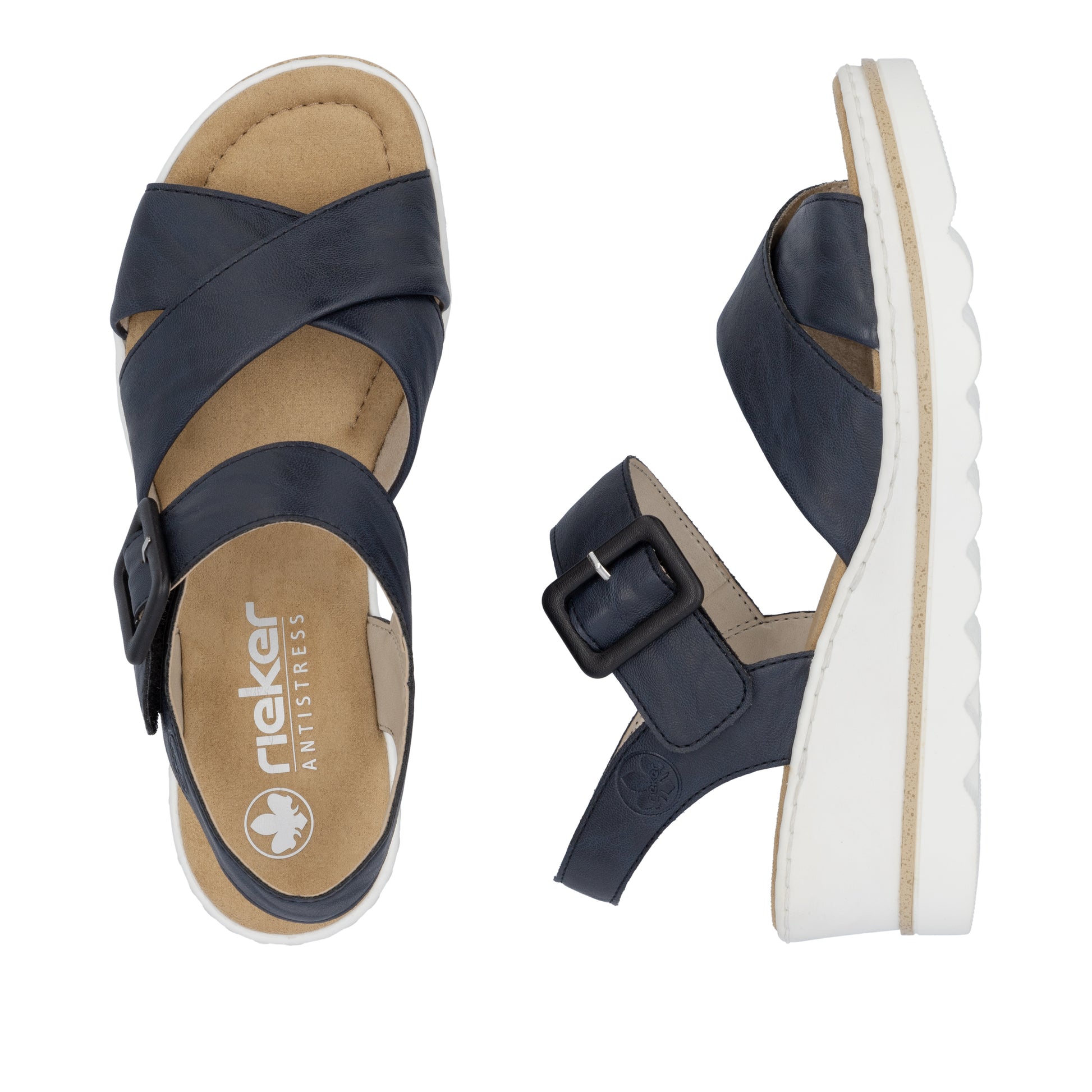 Blue Hook & Loop Sandals for Women | Rieker 67463-14