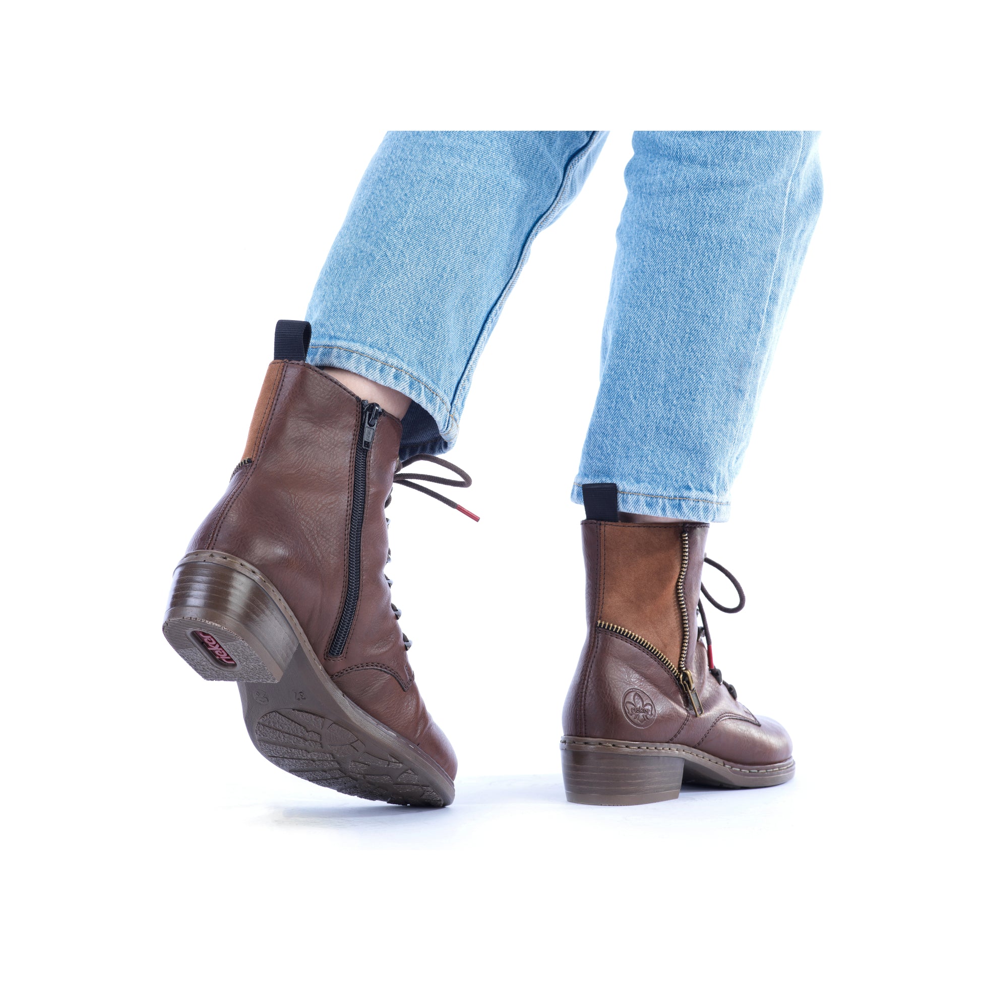 Brown Zip Boots for Women | Rieker Y0800-24