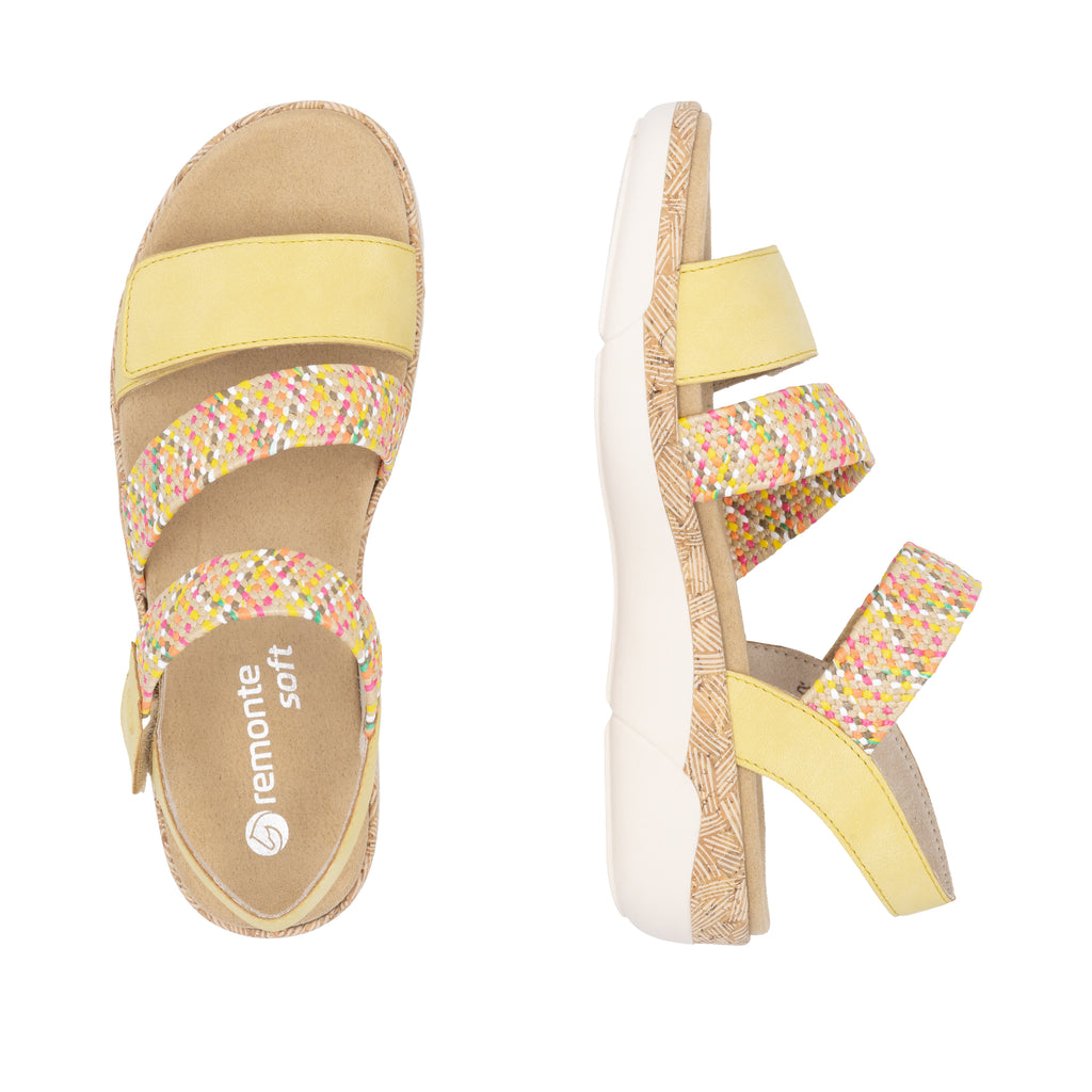 Yellow Hook & Loop Sandals for Women | Remonte R6861-68