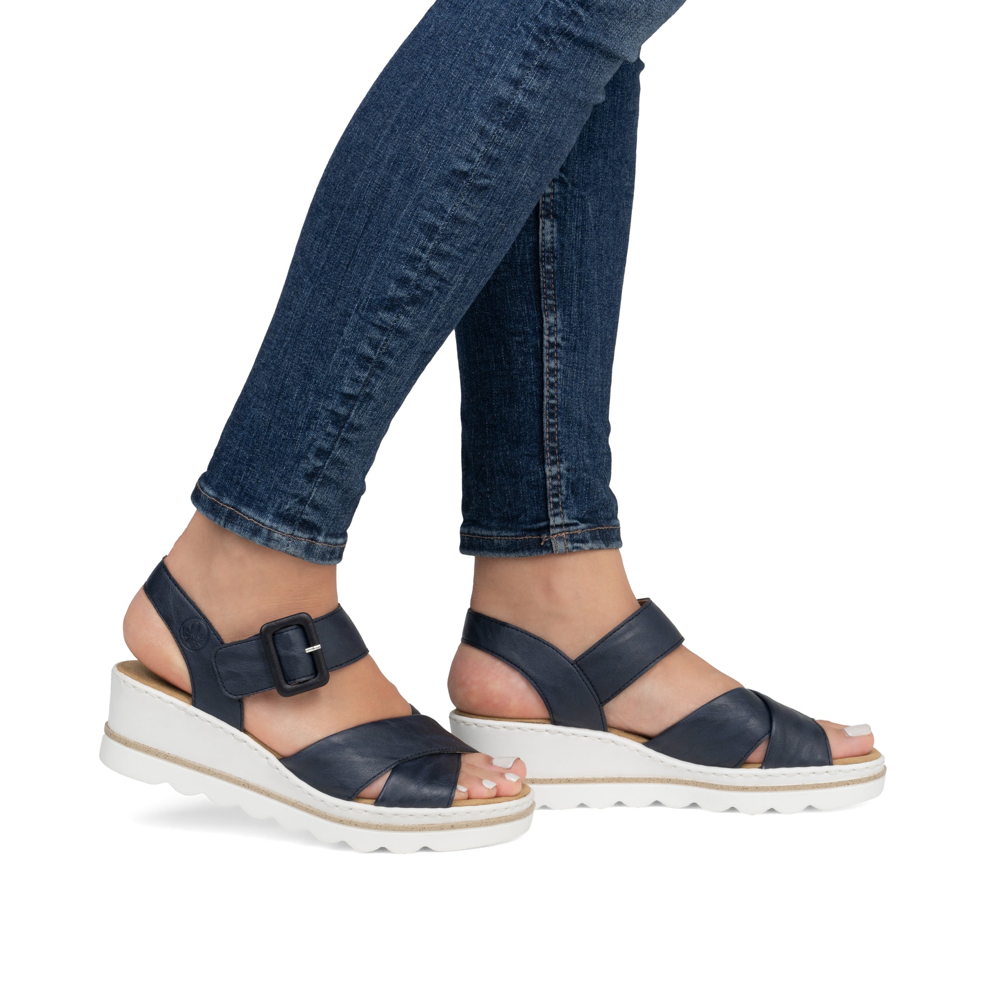 Blue Hook & Loop Sandals for Women | Rieker 67463-14
