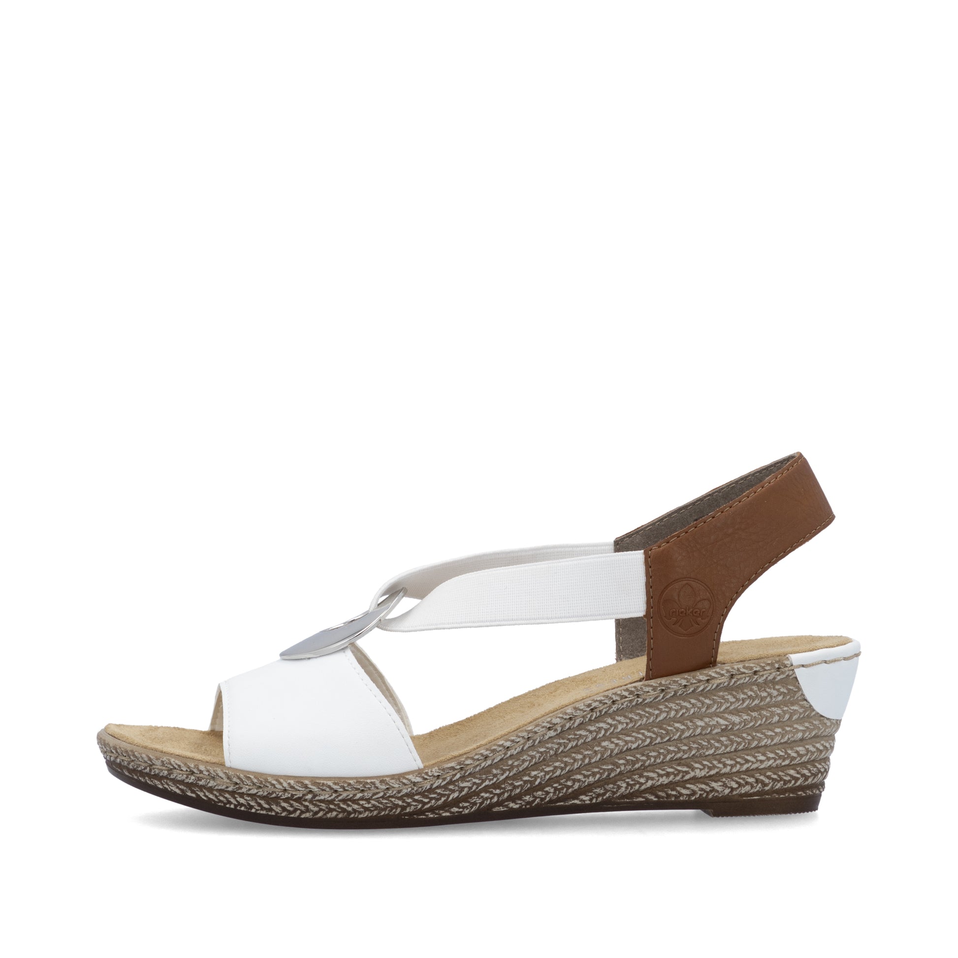 White Elasticated Sandals for Women | Rieker 624H6-81