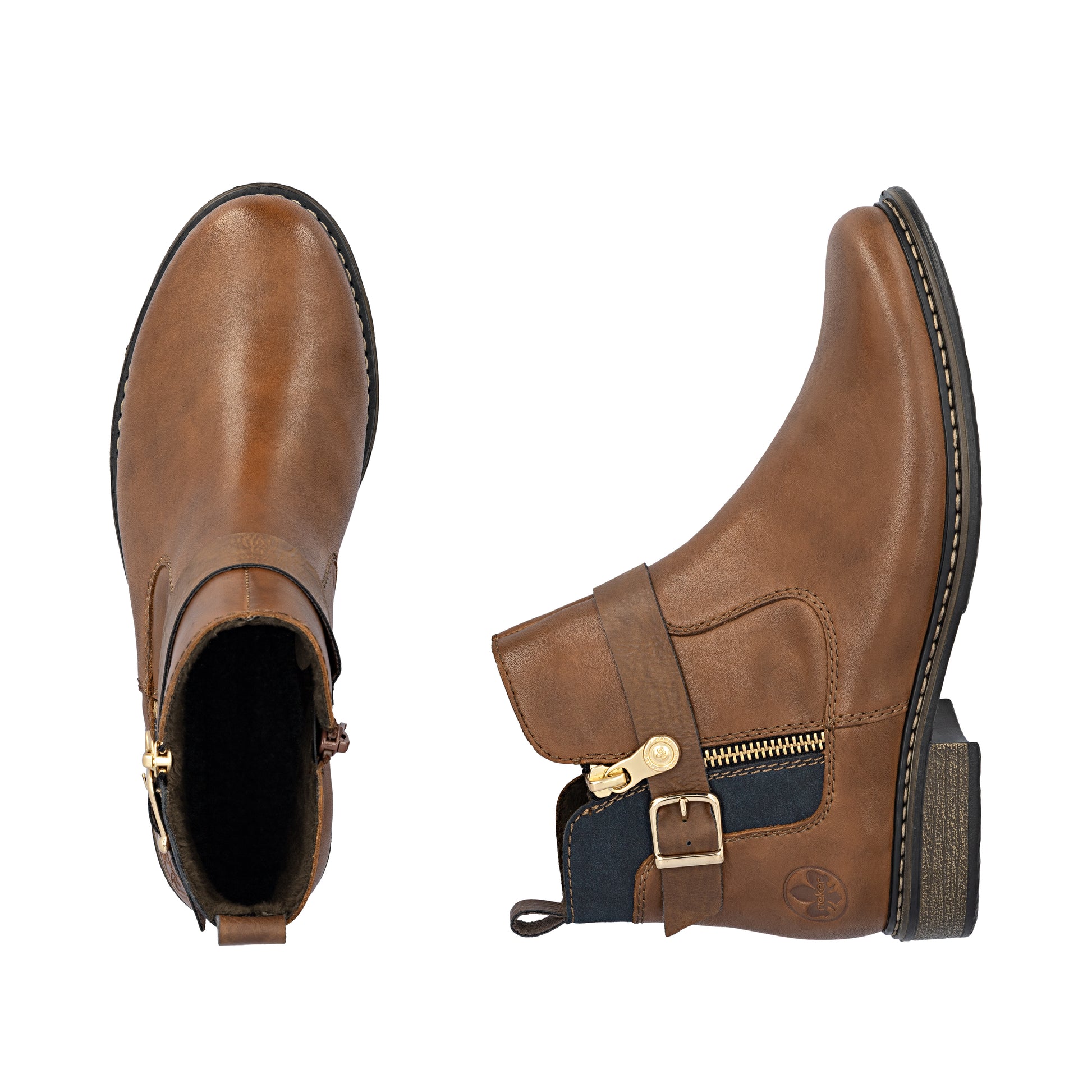 Brown Zip Boots for Women | Rieker Z4959-22