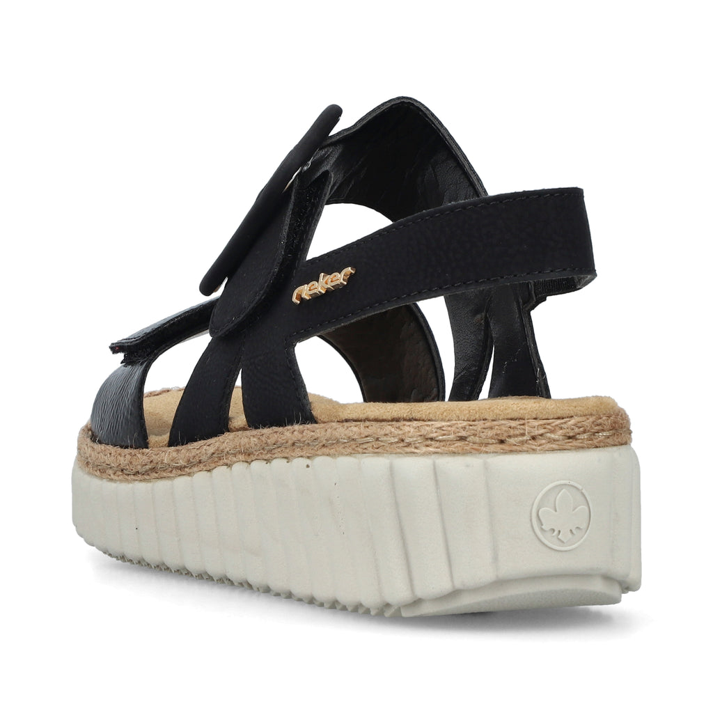 Black Hook & Loop Sandals for Women | Rieker 69260-00