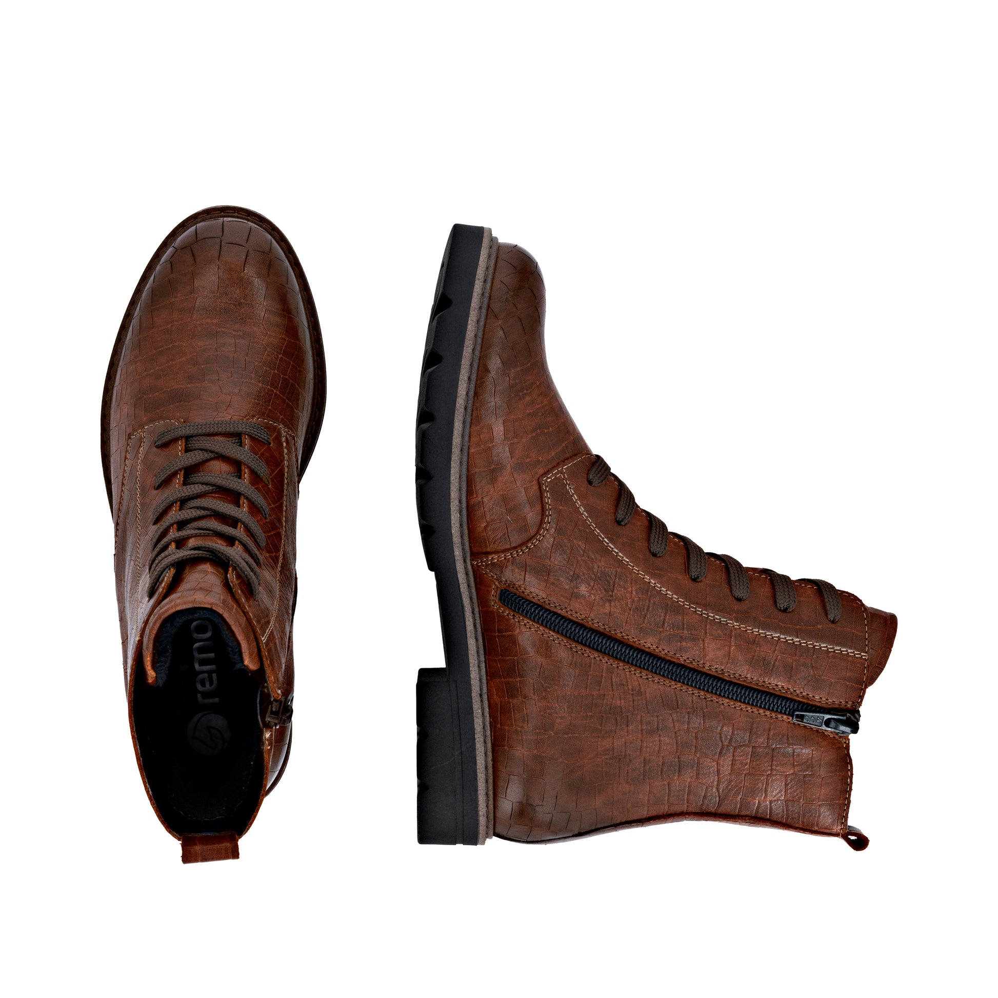 Brown Zip Boots for Women | Remonte D2Q71-22