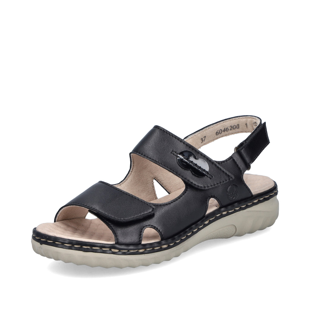 Black Hook & Loop Sandals for Women | Rieker 60462-00