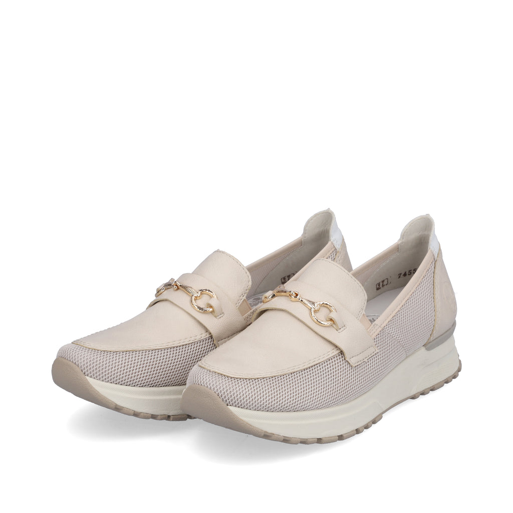 Beige Elasticated Shoes for Women | Rieker N7455-60