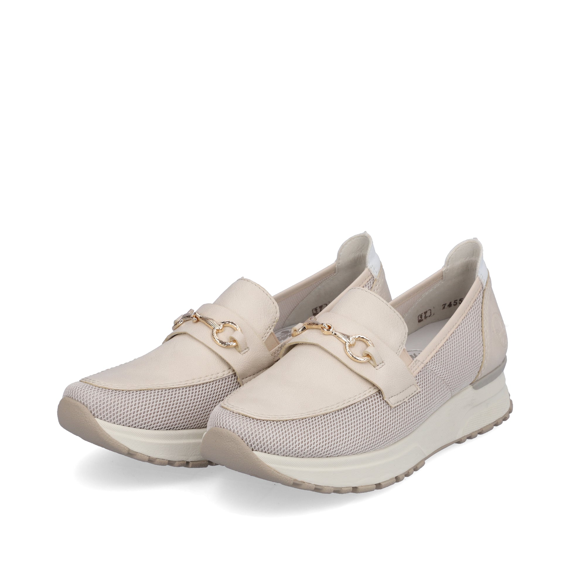 Beige Elasticated Shoes for Women | Rieker N7455-60