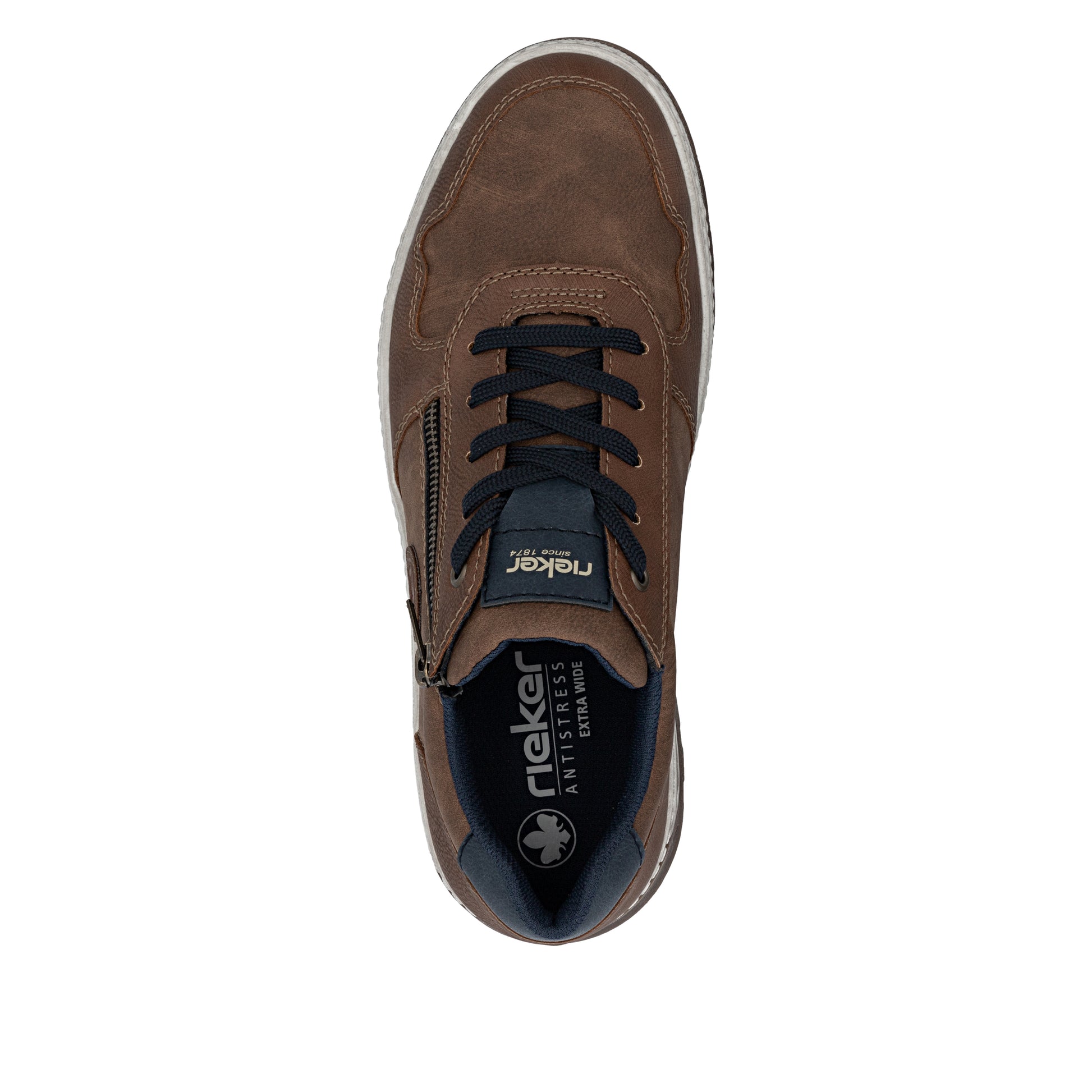 Brown Zip Shoes for Men | Rieker 37029-24