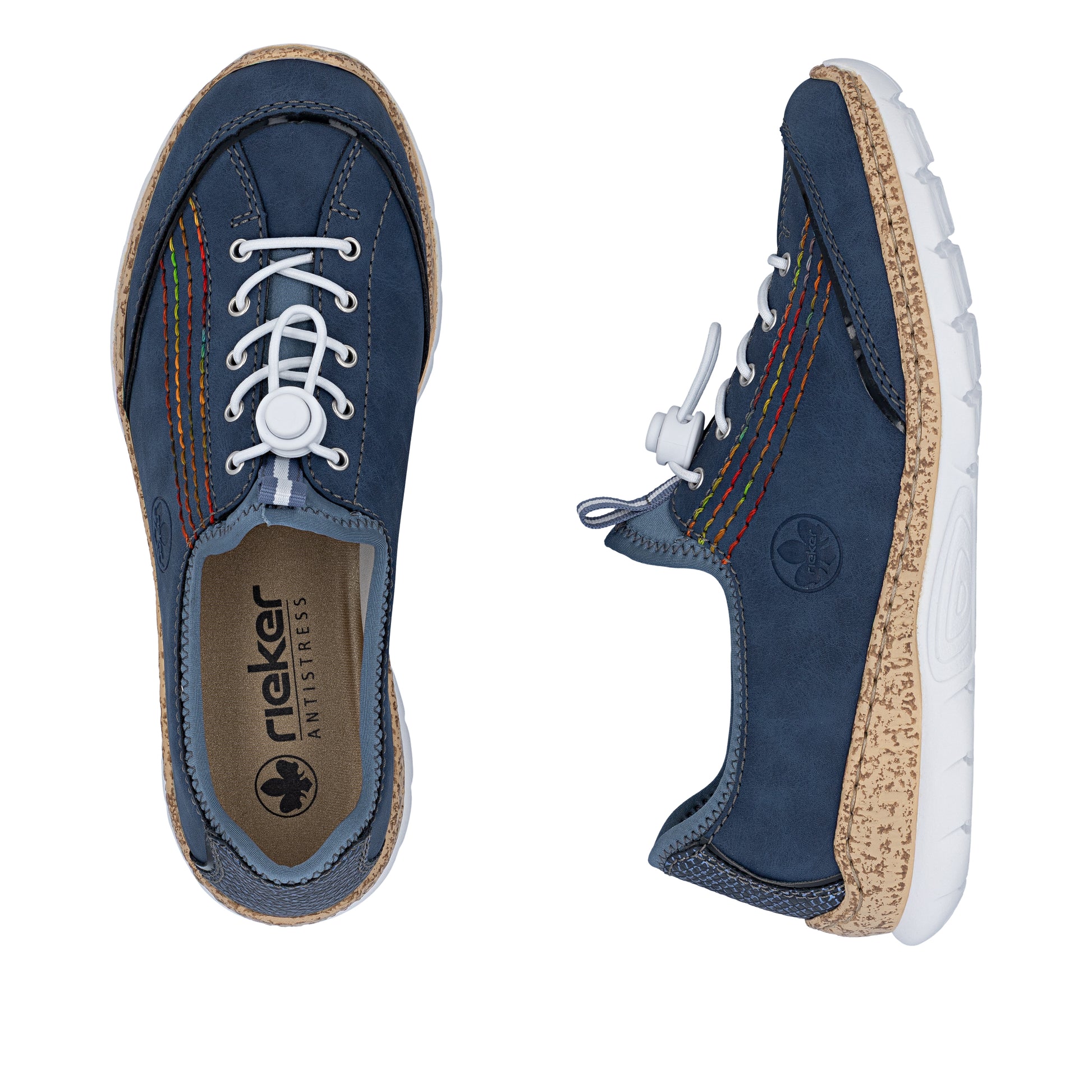 Blue Elasticated Shoes for Women | Rieker N42T0-14