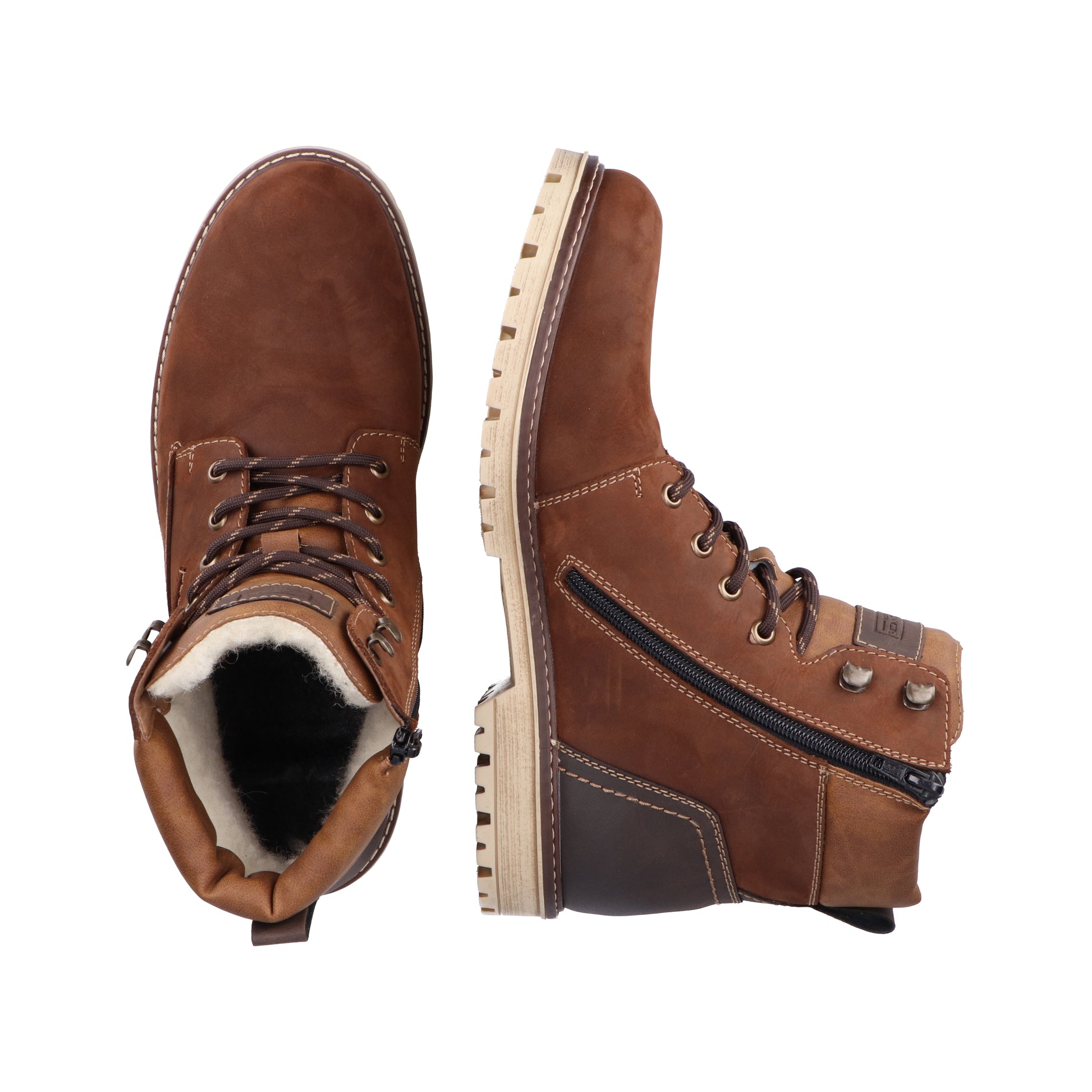 Brown Zip Boots for Men | Rieker F3613-22