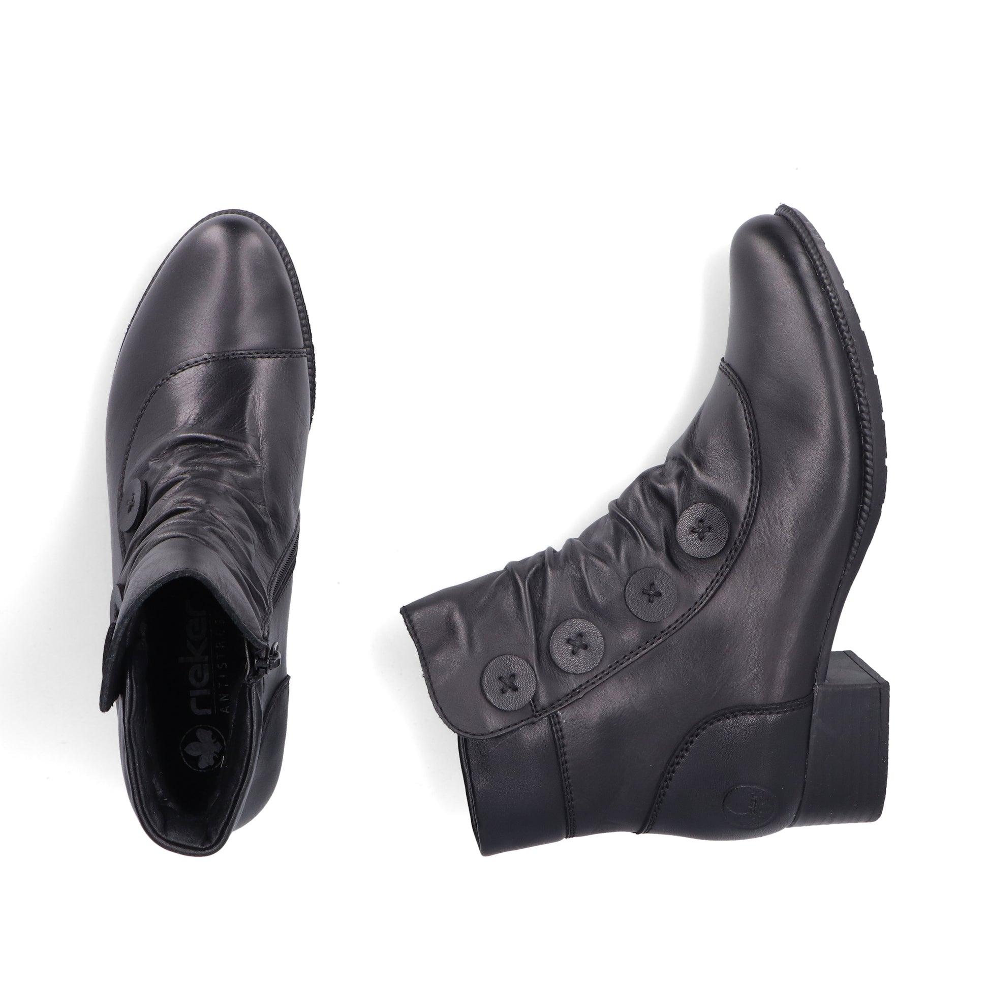 Black Zip Boots for Women | Rieker 78659-00