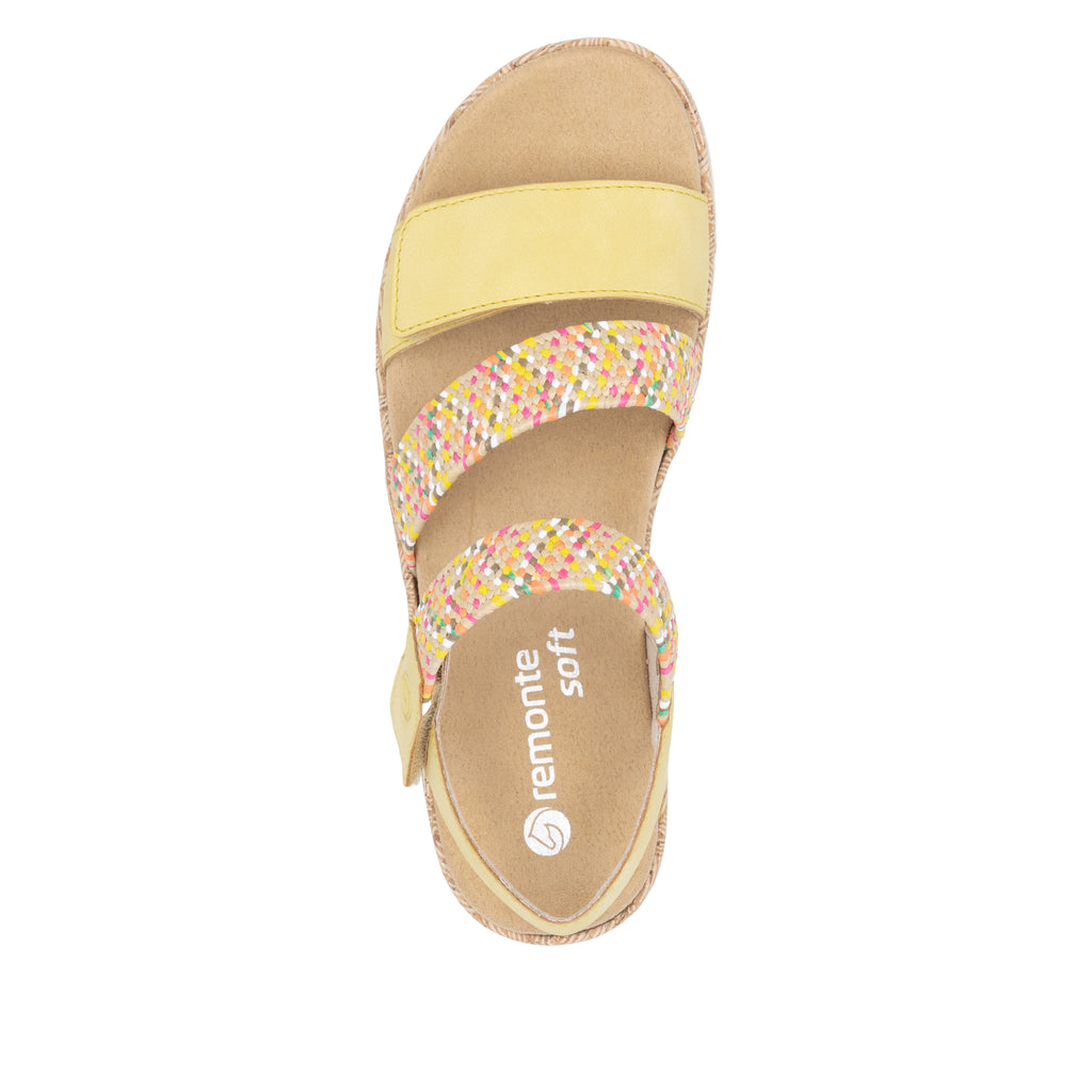 Yellow Hook & Loop Sandals for Women | Remonte R6861-68