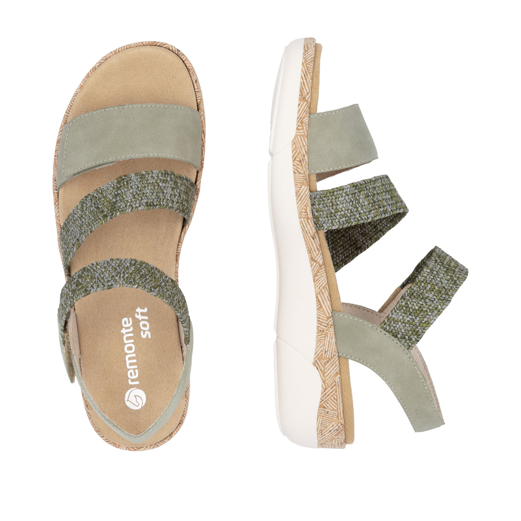 Green Hook & Loop Sandals for Women | Remonte R6861-52