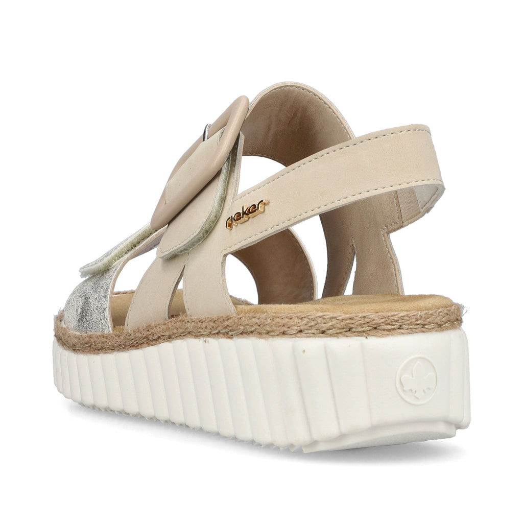 Beige Hook & Loop Sandals for Women | Rieker 69260-60