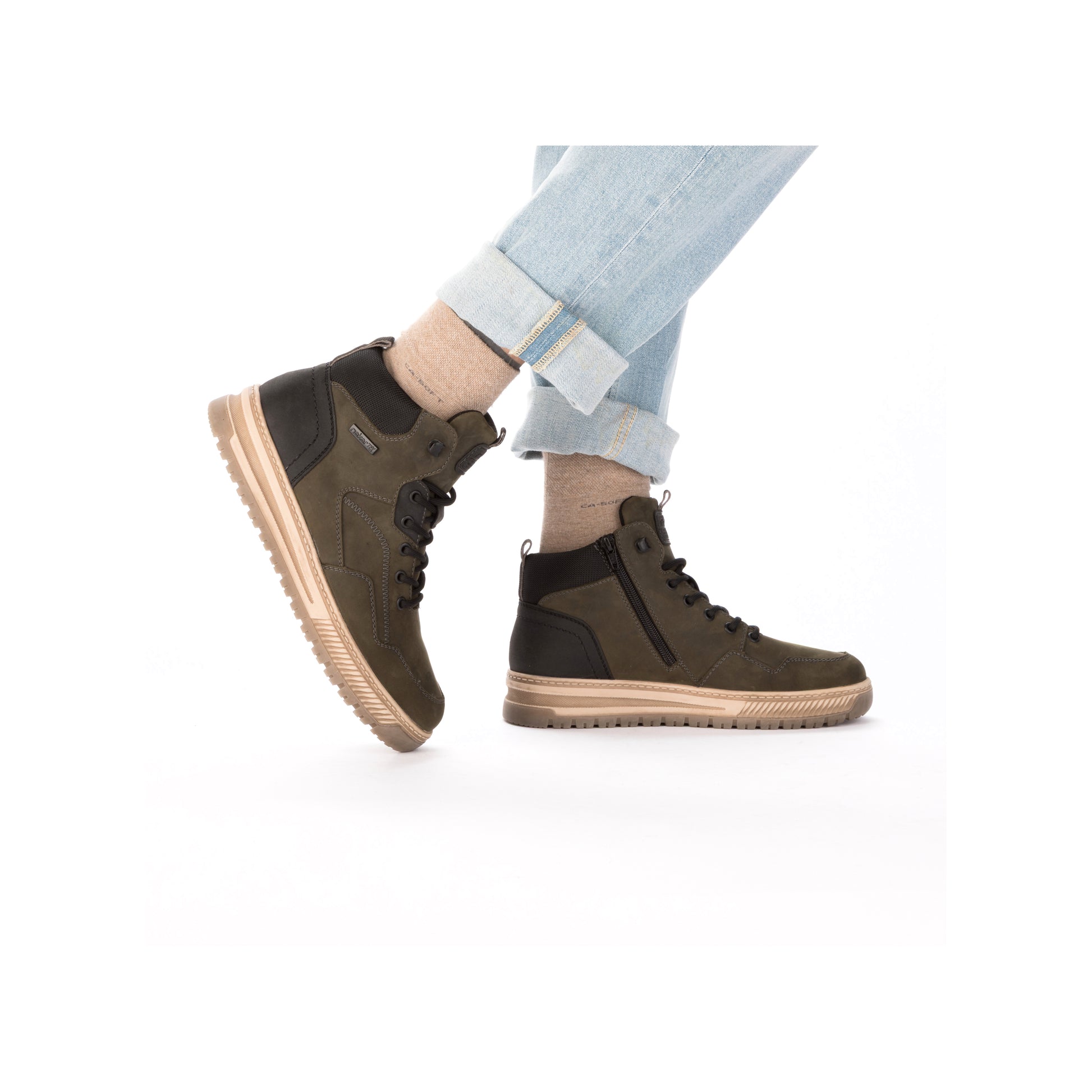 Green Zip Boots for Men | Rieker 38554-54