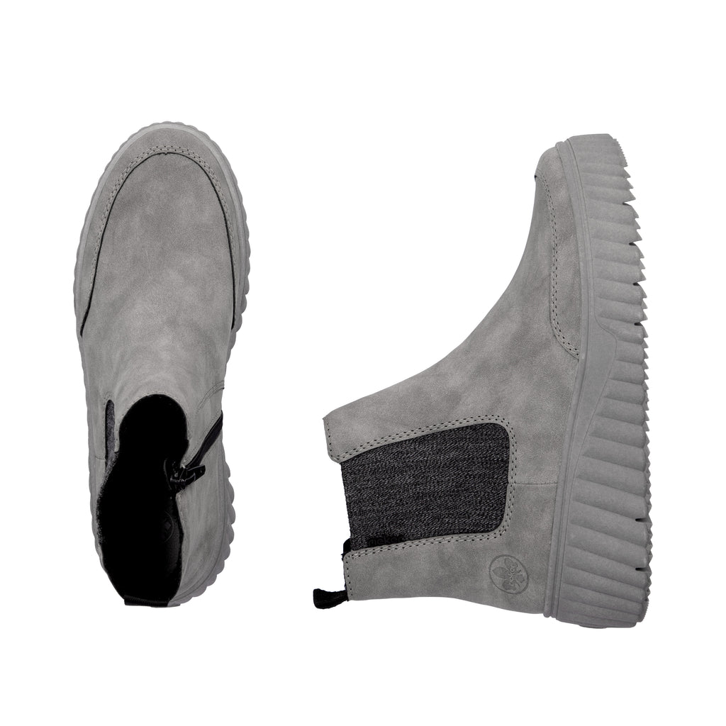 Grey Zip Boots for Women | Rieker N2553-40