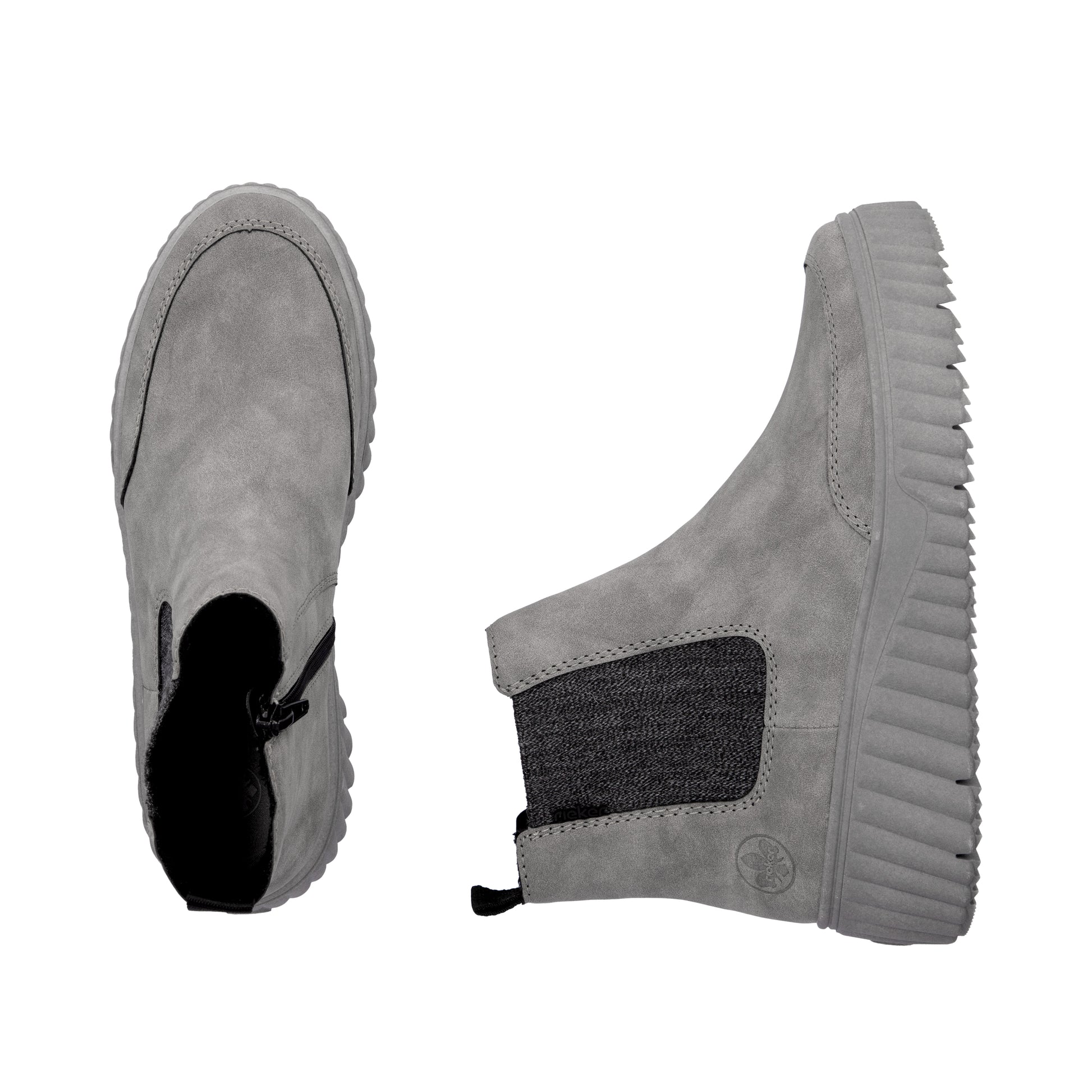 Grey Zip Boots for Women | Rieker N2553-40