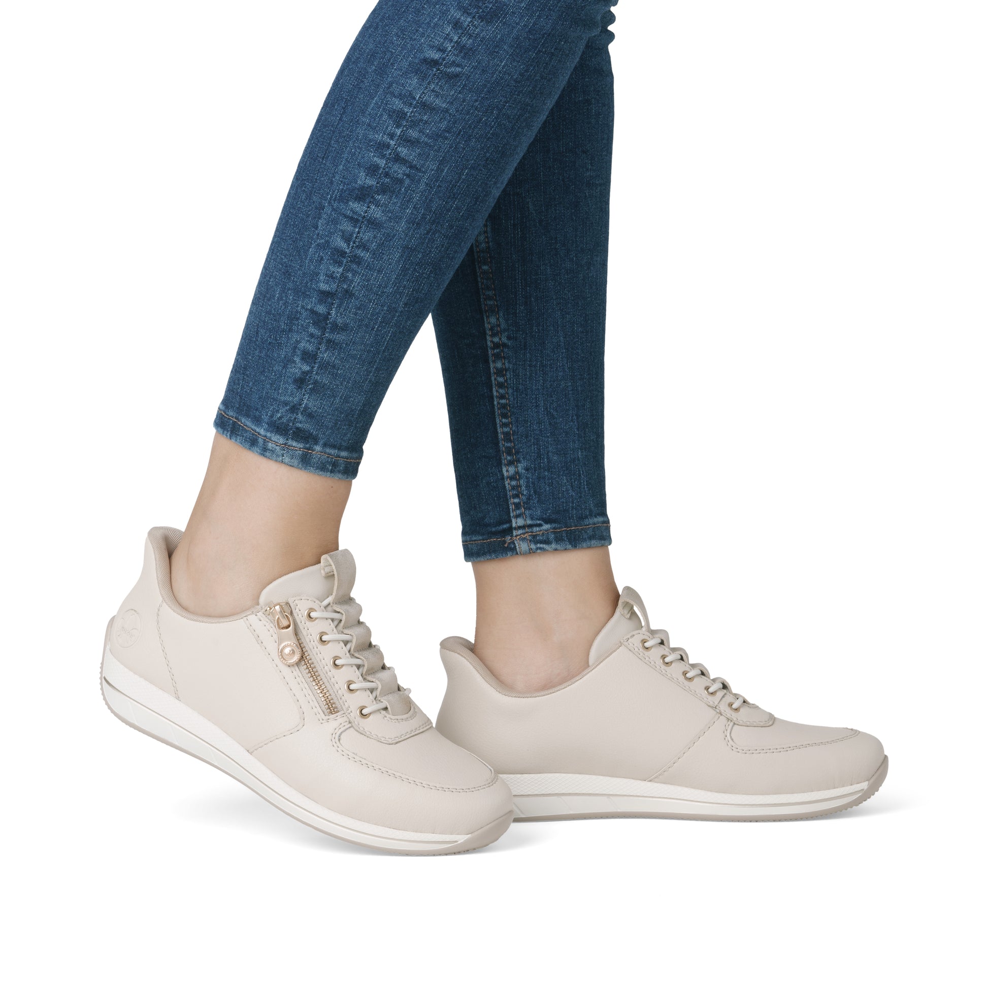 Beige Zip Shoes for Women | Rieker N1156-60