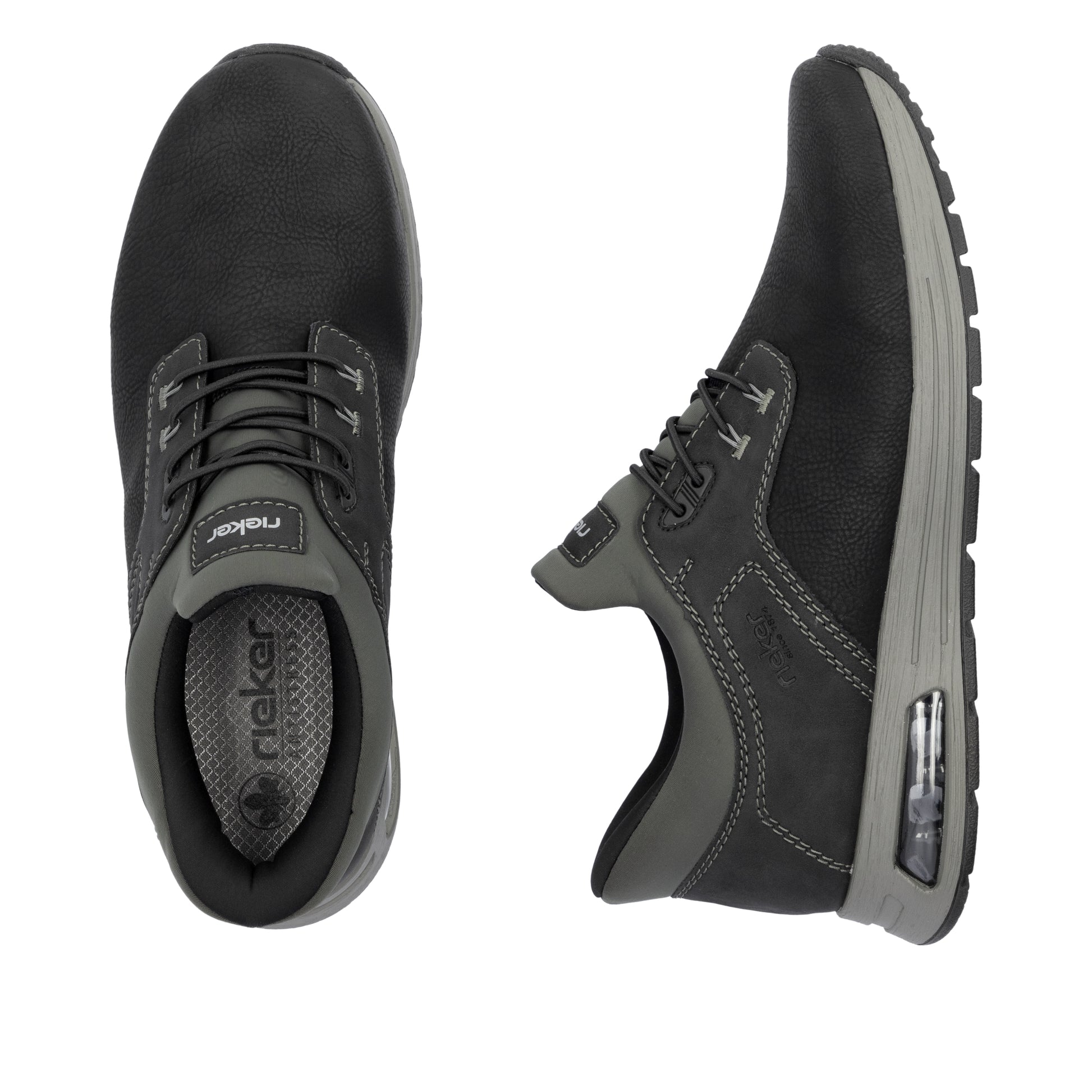 Black Elasticated Shoes for Men | Rieker B1051-00