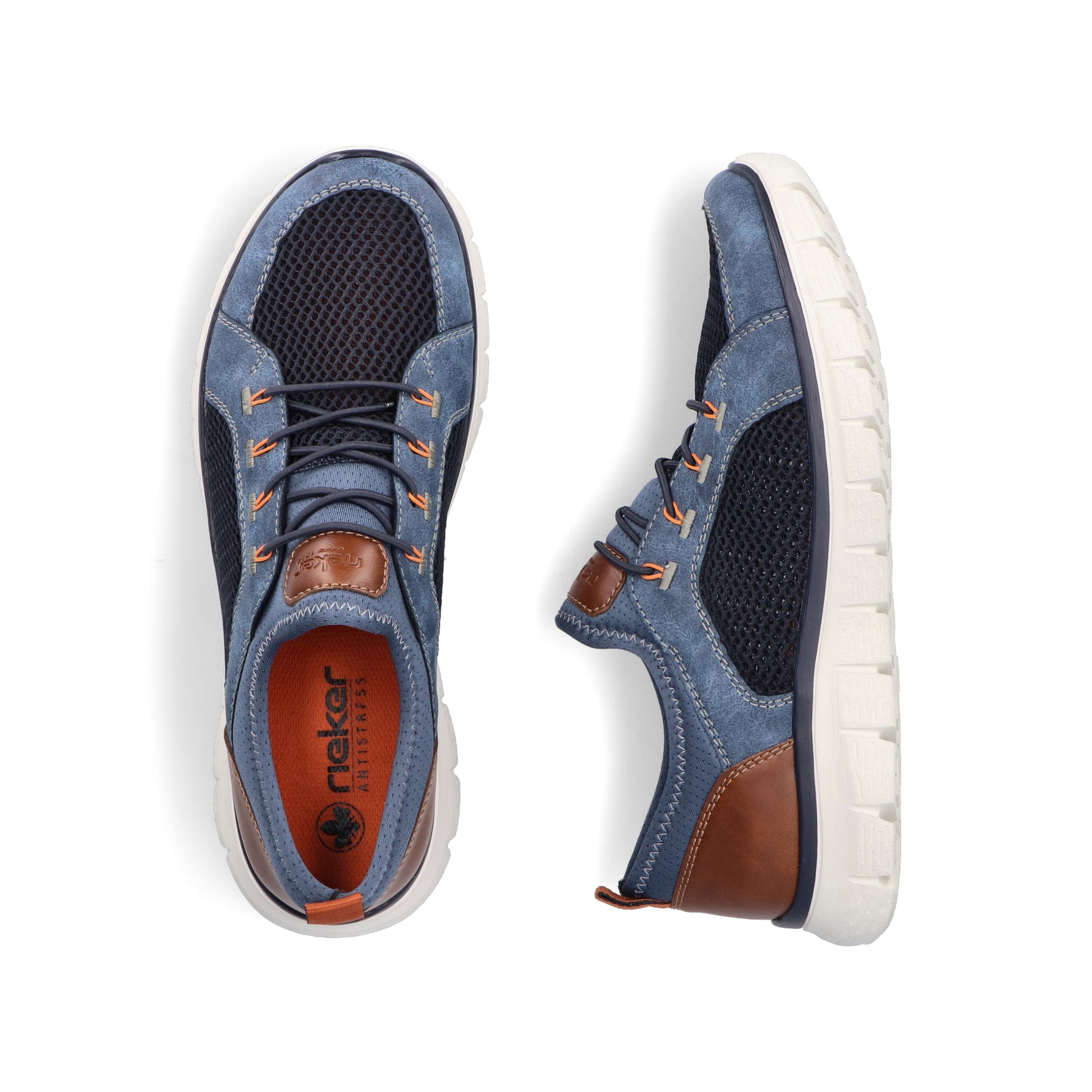 Blue Elasticated Shoes for Men | Rieker B6660-14
