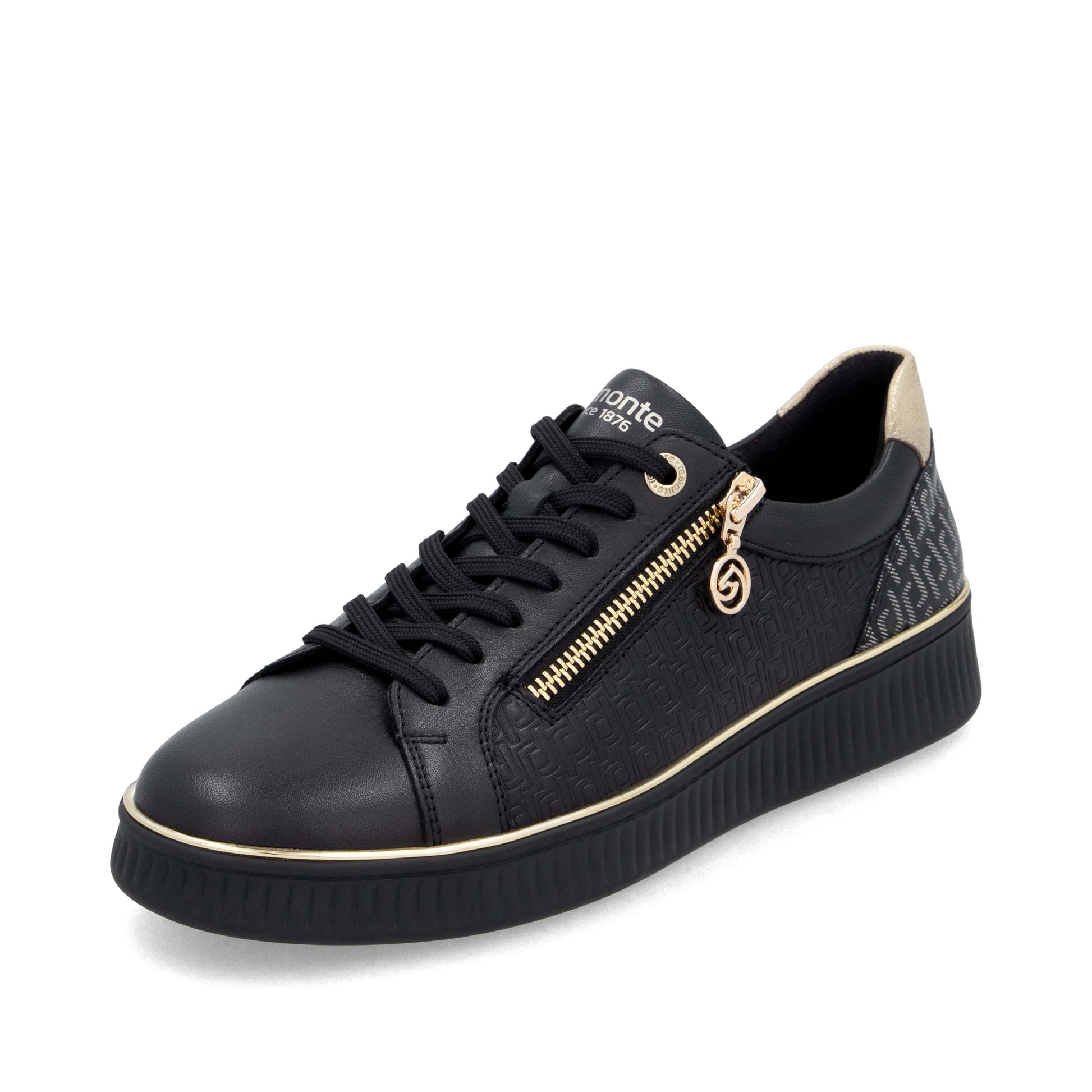 Black Zip Shoes for Women | Remonte D2E00-03