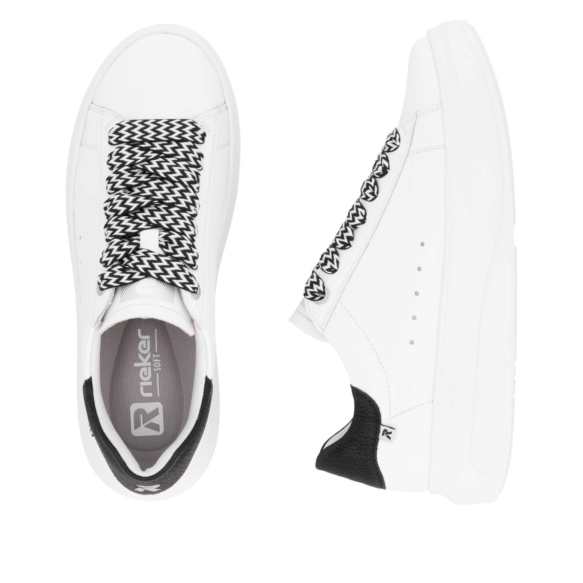 White Elasticated Shoes for Women | Rieker W1201-80