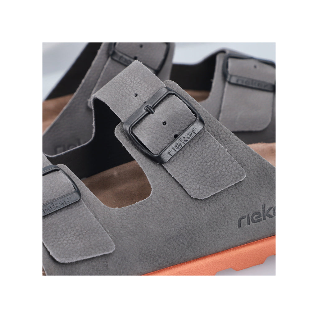 Grey Buckle Sandals for Men | Rieker 21190-40