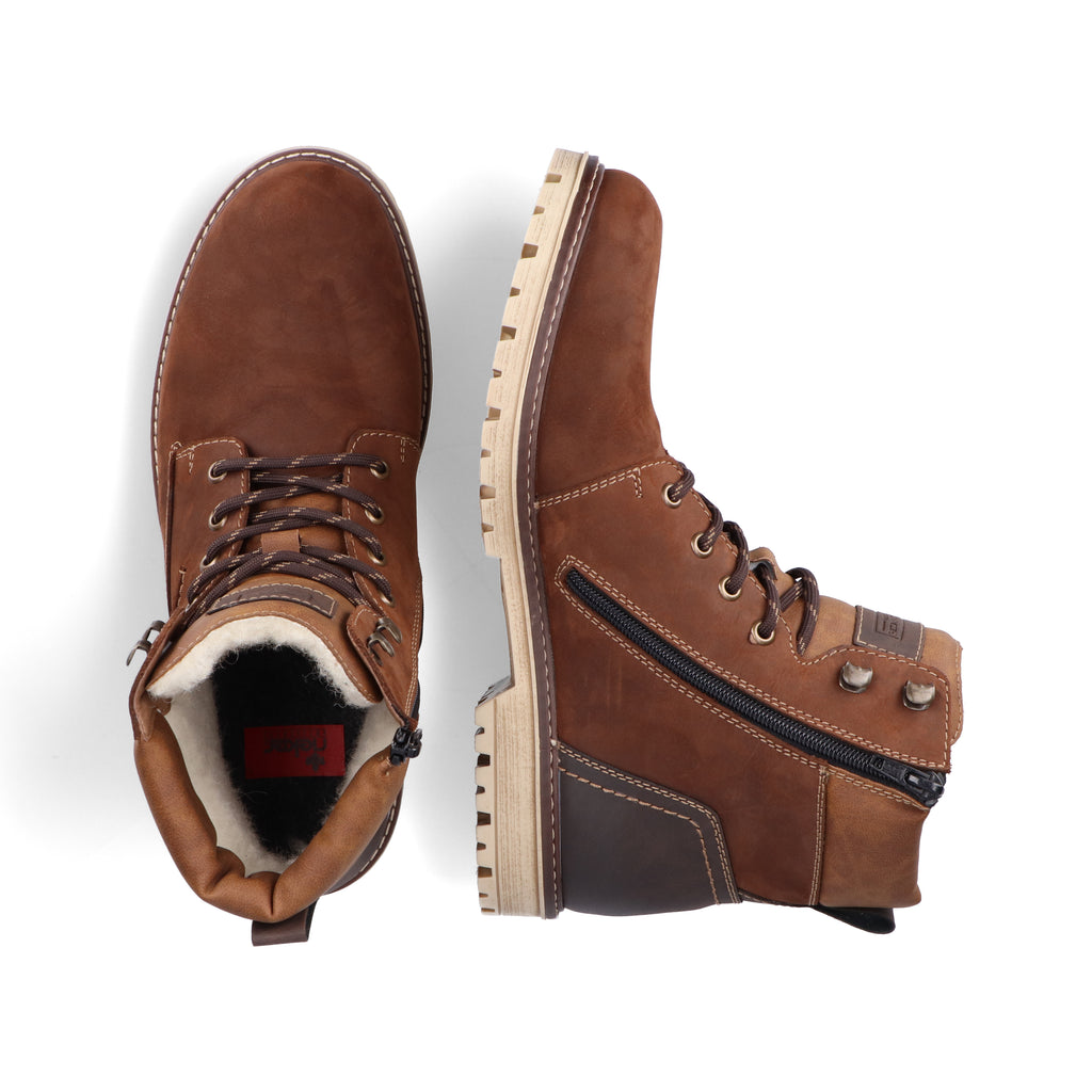 Brown Zip Boots for Men | Rieker F3613-22
