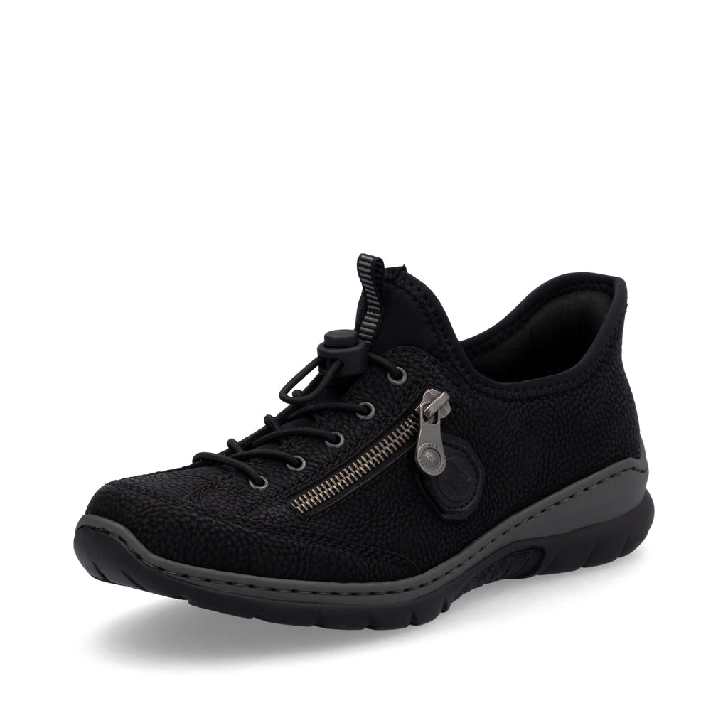 Black Elasticated Shoes for Women | Rieker L32F1-00