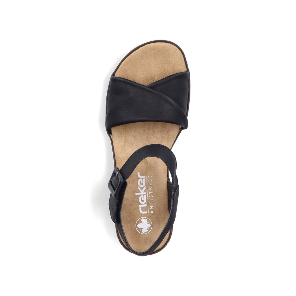 Black Hook & Loop Sandals for Women | Rieker V3691-00