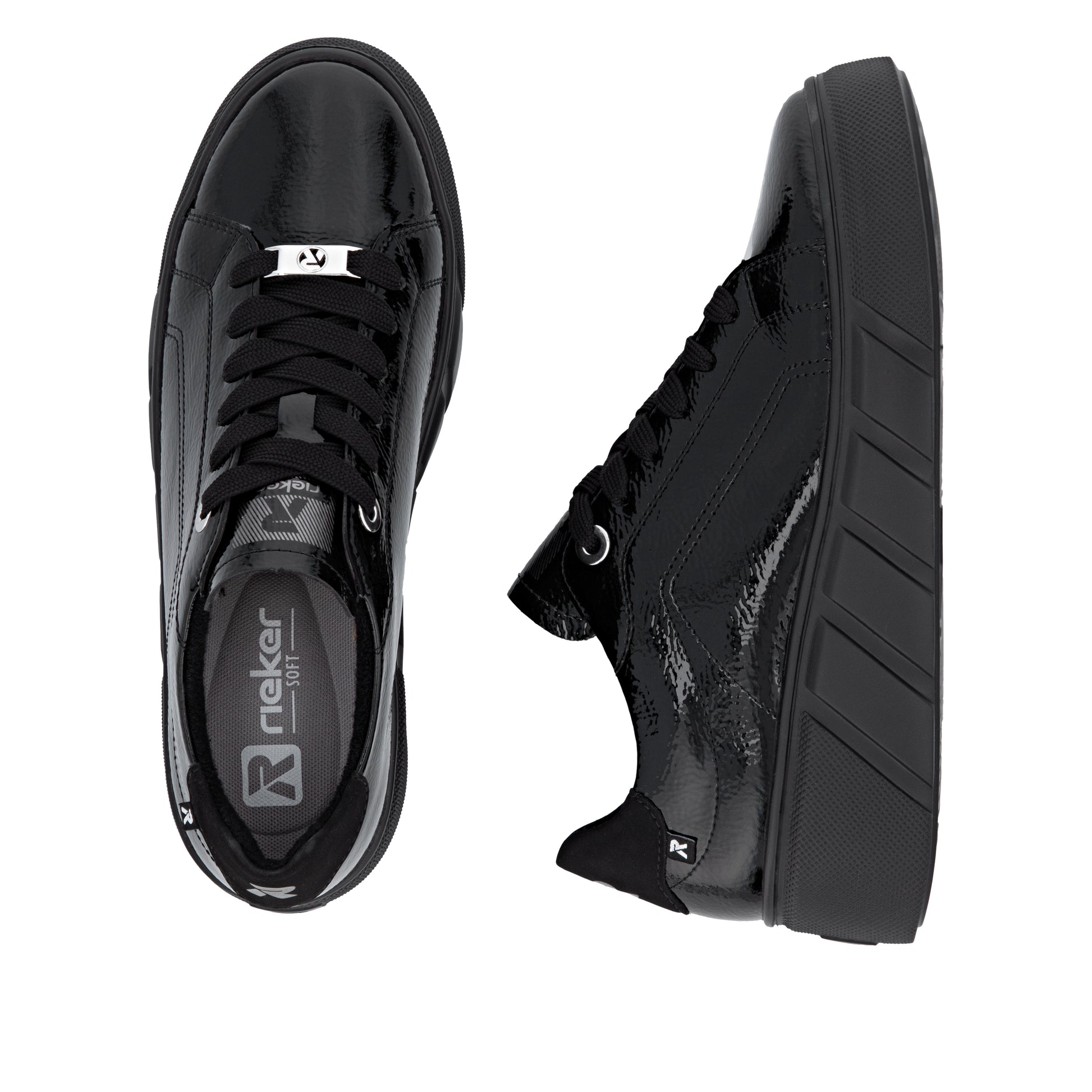 Black Elasticated Shoes for Women | Rieker W2601-00